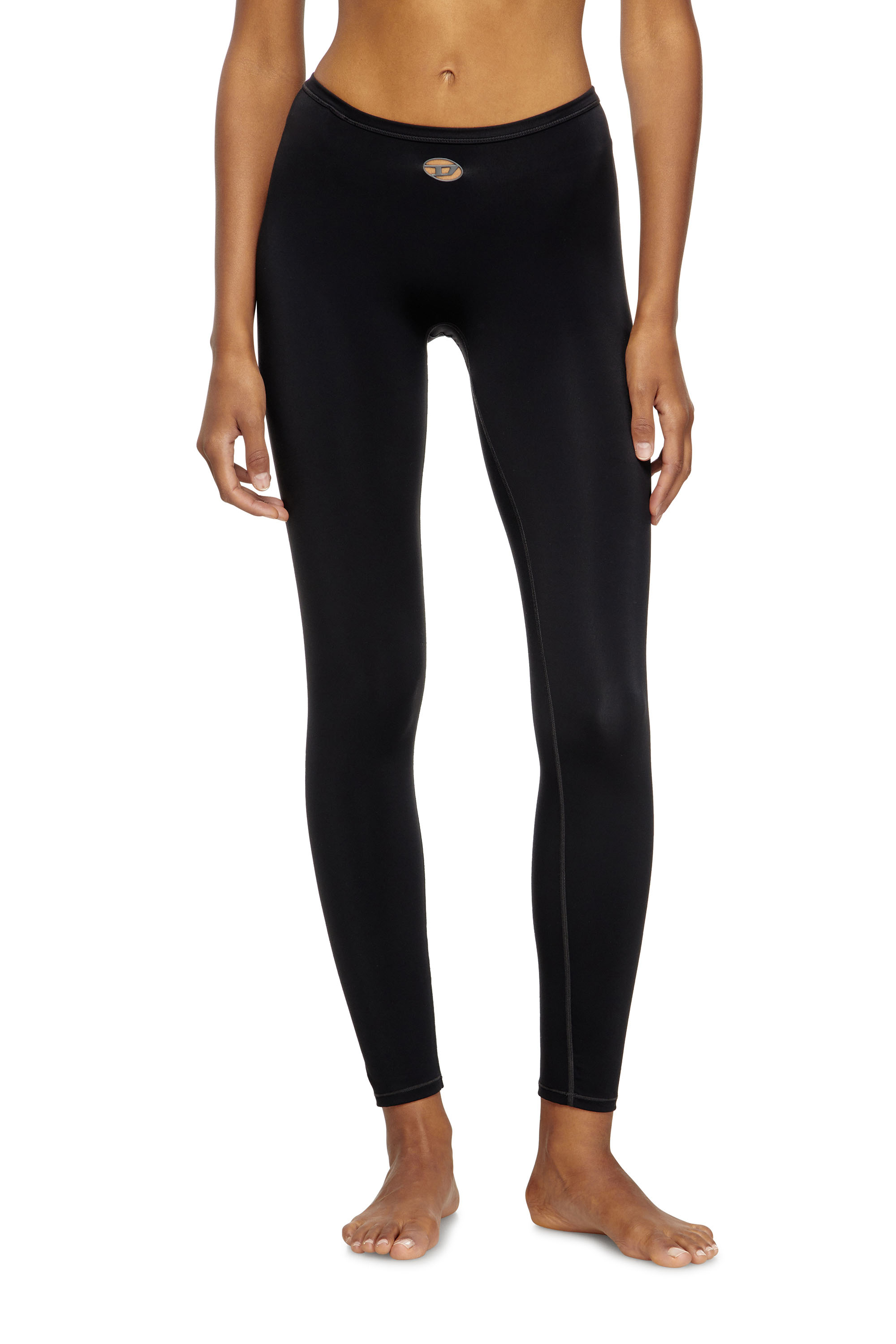 Diesel - MINA-UTLT, Woman's Stretch Nylon leggings in Black - 3