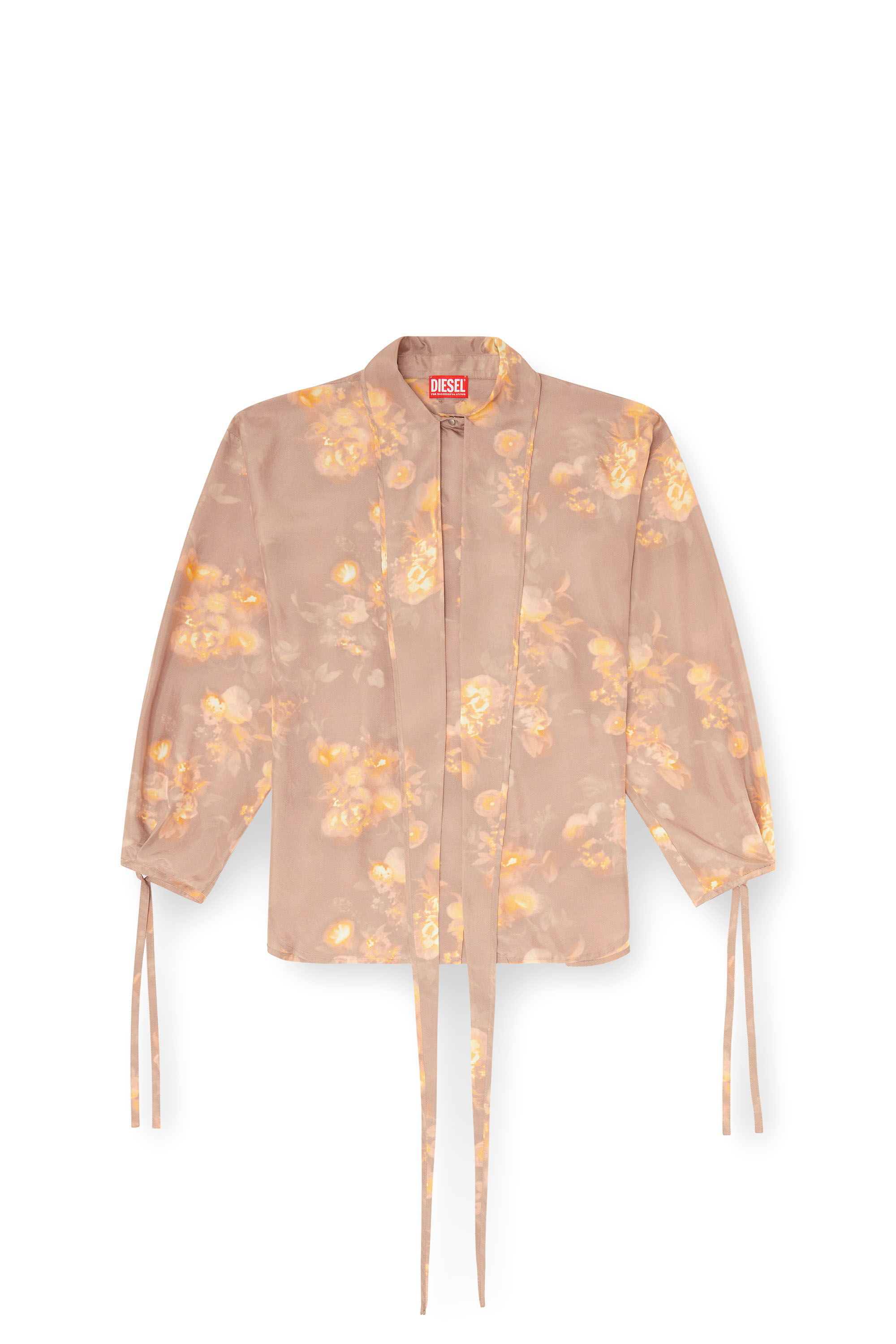 Diesel - C-ALLAS-T1, Woman's Shirt in floral-print habotai silk in null - 3