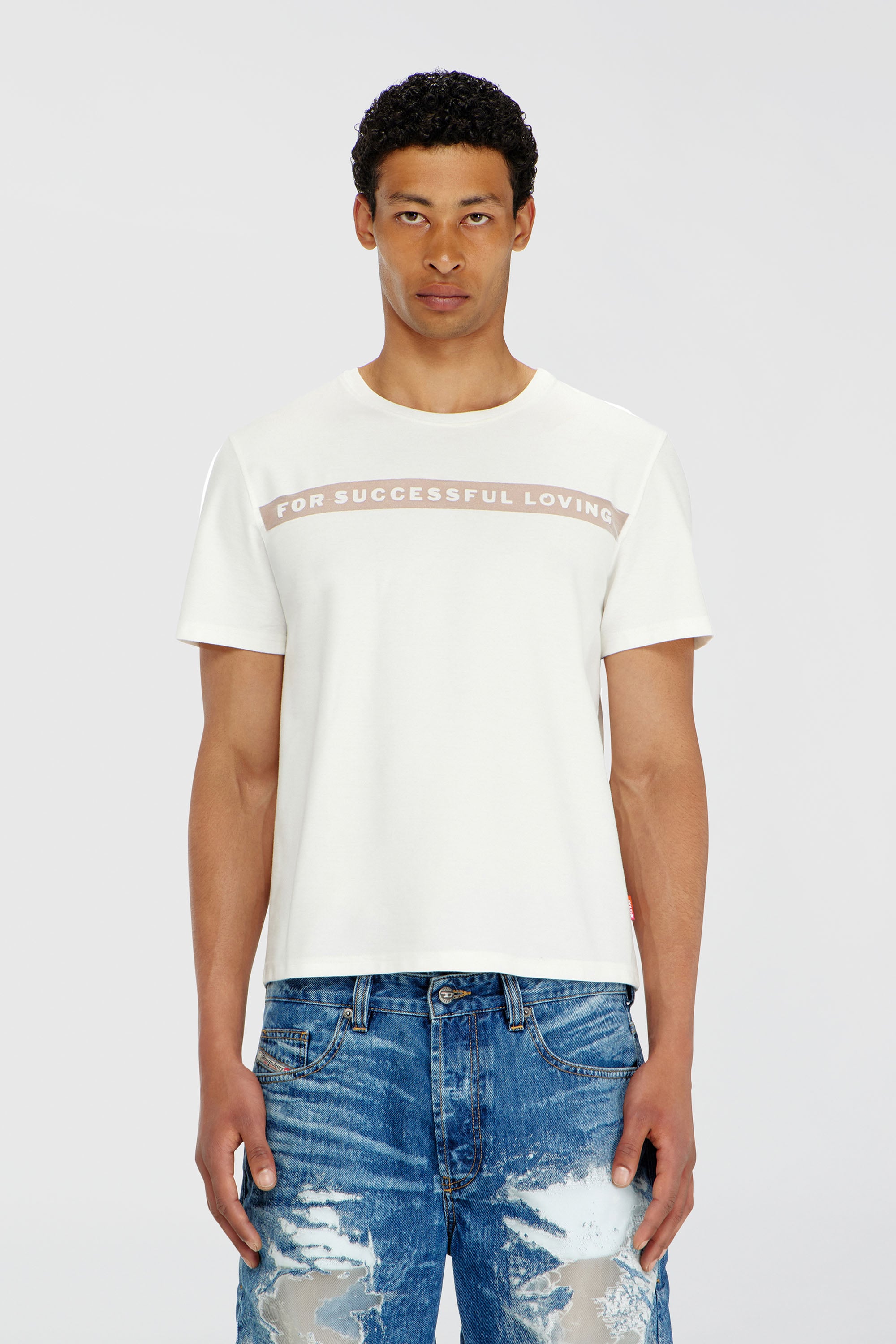 Diesel - PR-T-NOTS-CHI-R, Unisex's T-shirt with For Successful Loving logo in White - 2