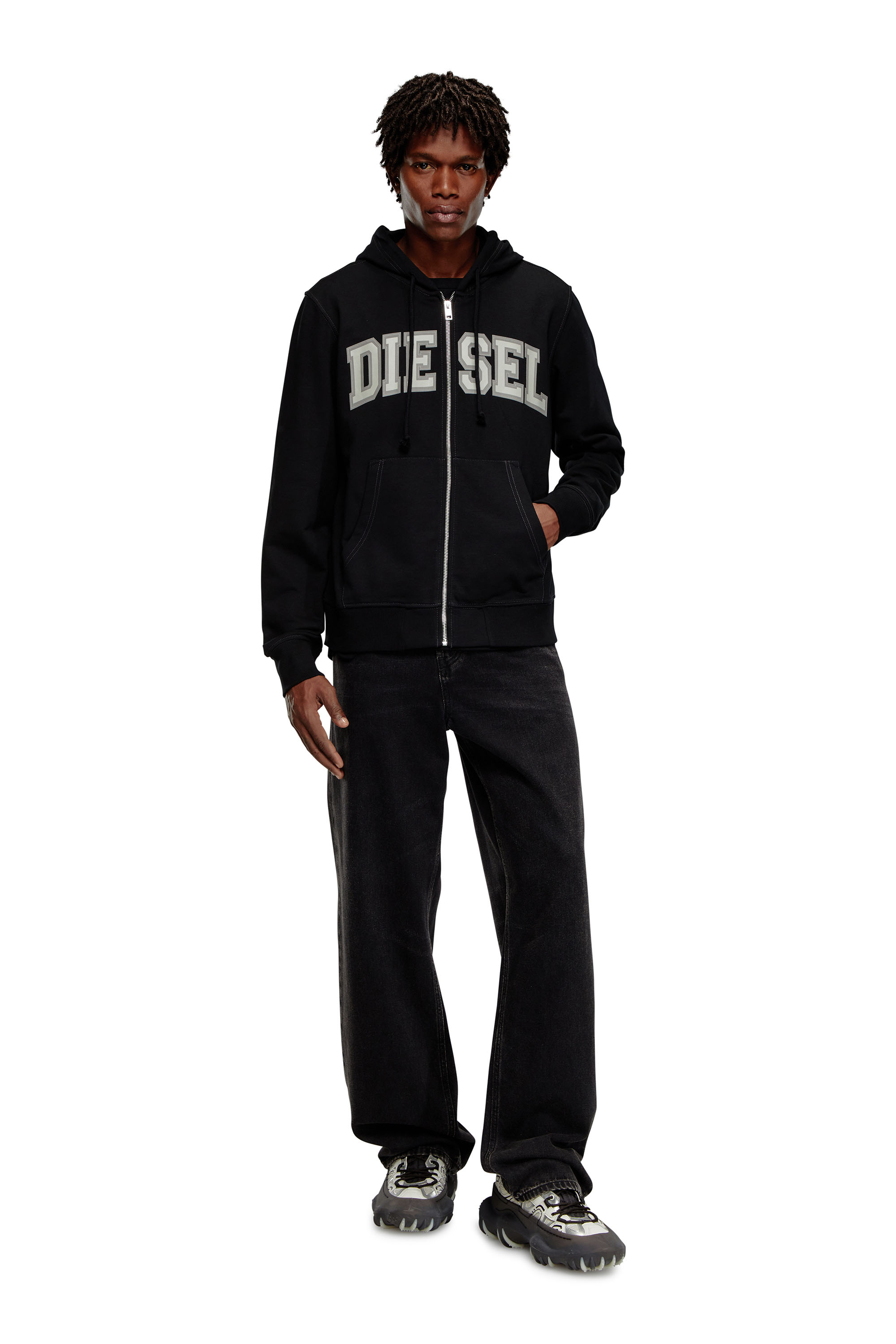 Diesel - S-GINN-HOOD-ZIP-K12, Black - Image 2