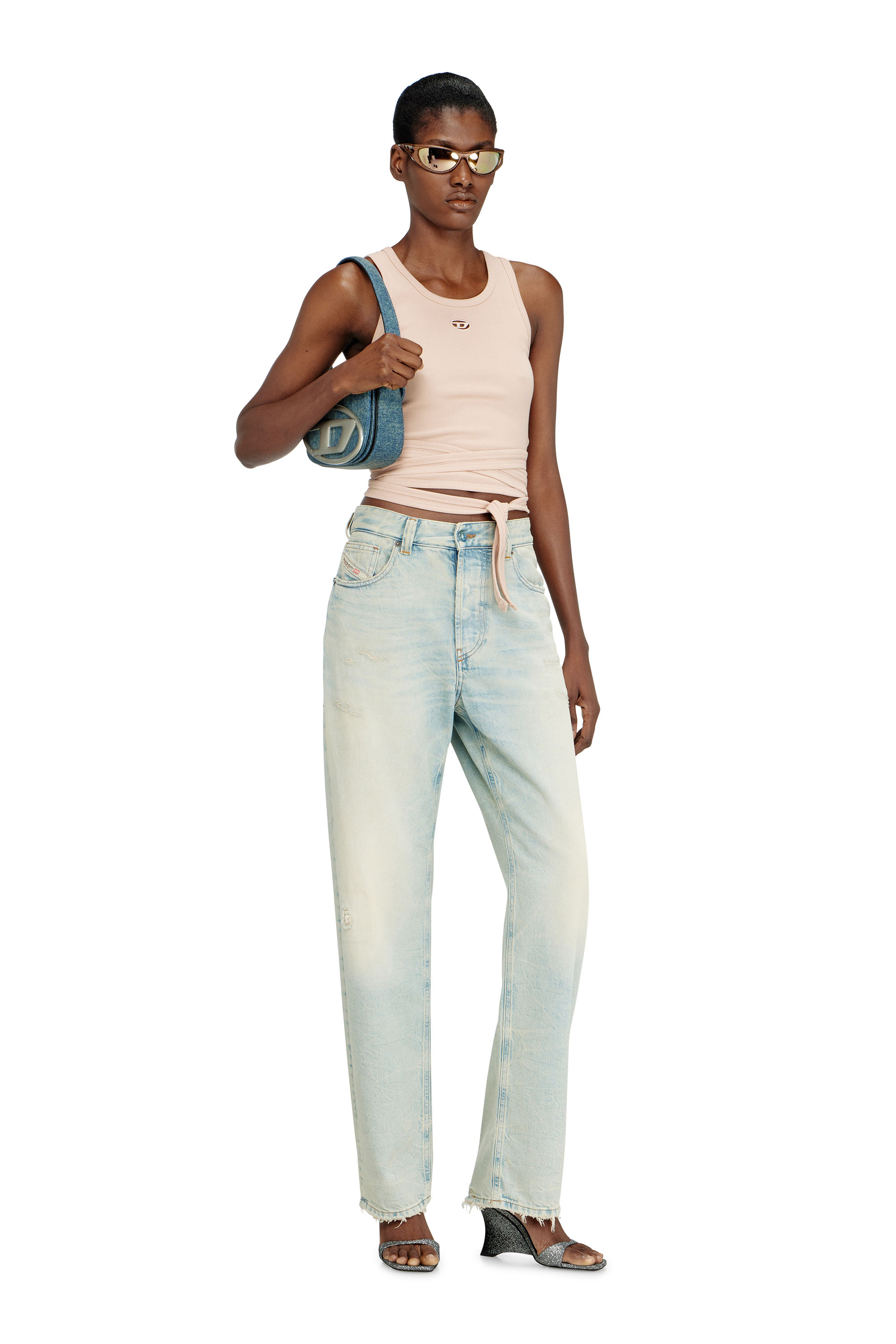 Diesel - 1DR, Woman's 1DR-Iconic shoulder bag in solarised denim in Blue - 2