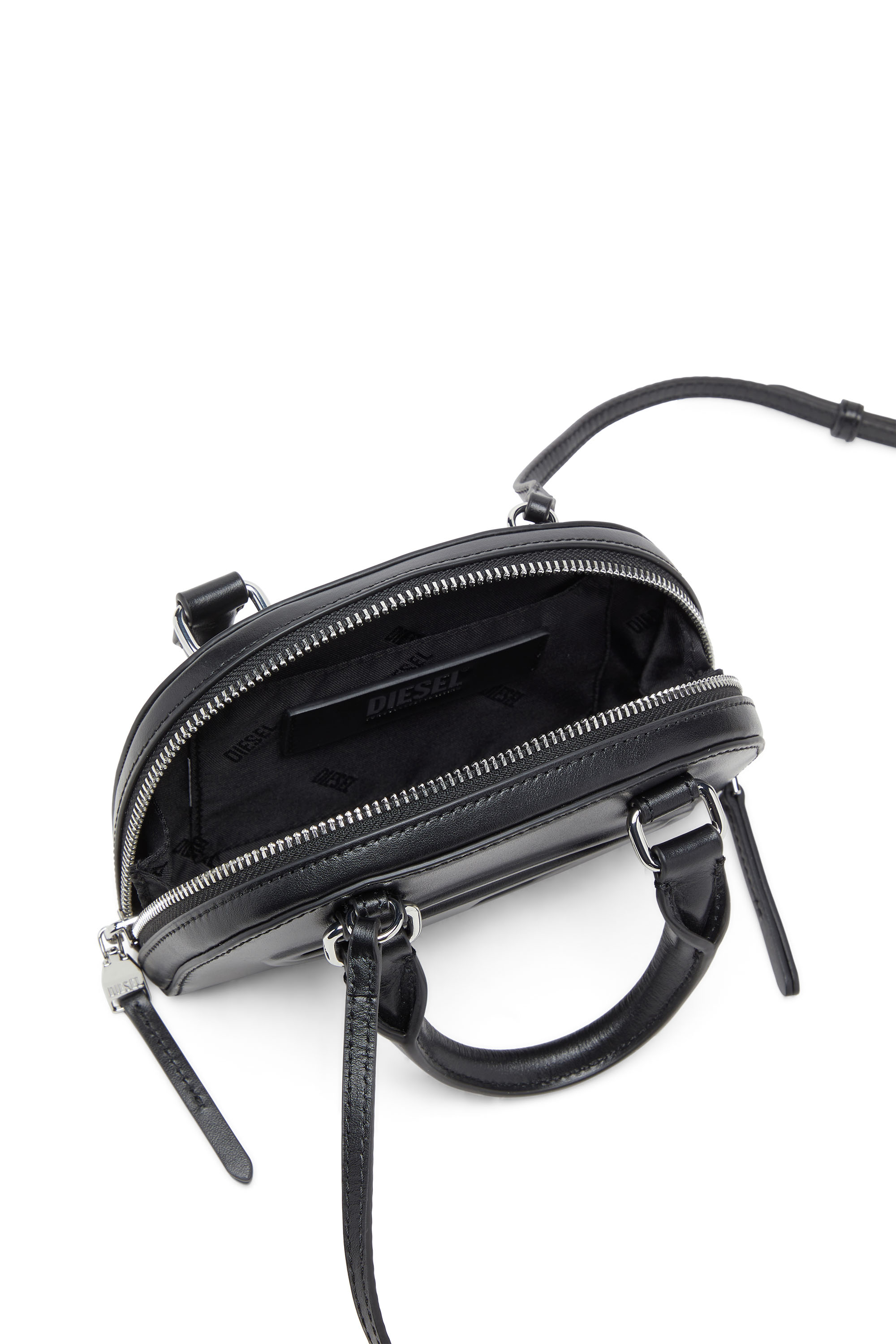 Diesel - 1DR DOME CROSSBODY XS, Woman's 1DR Dome-Mini crossbody bag in nappa leather in Black - 3