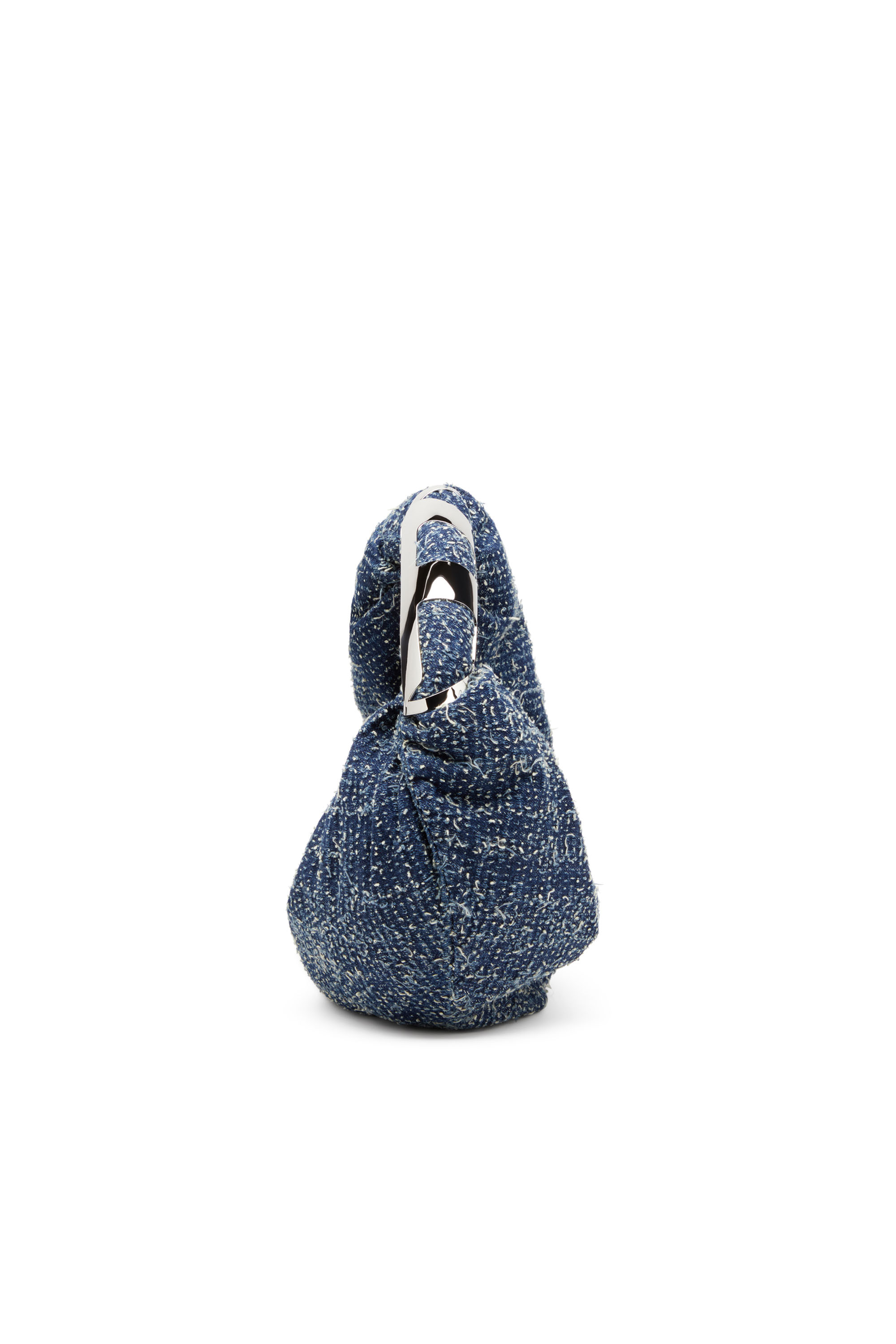 Diesel - GRAB-D HOBO S, Woman's Grab-D S-Hobo bag in bouclé denim in Blue - 3