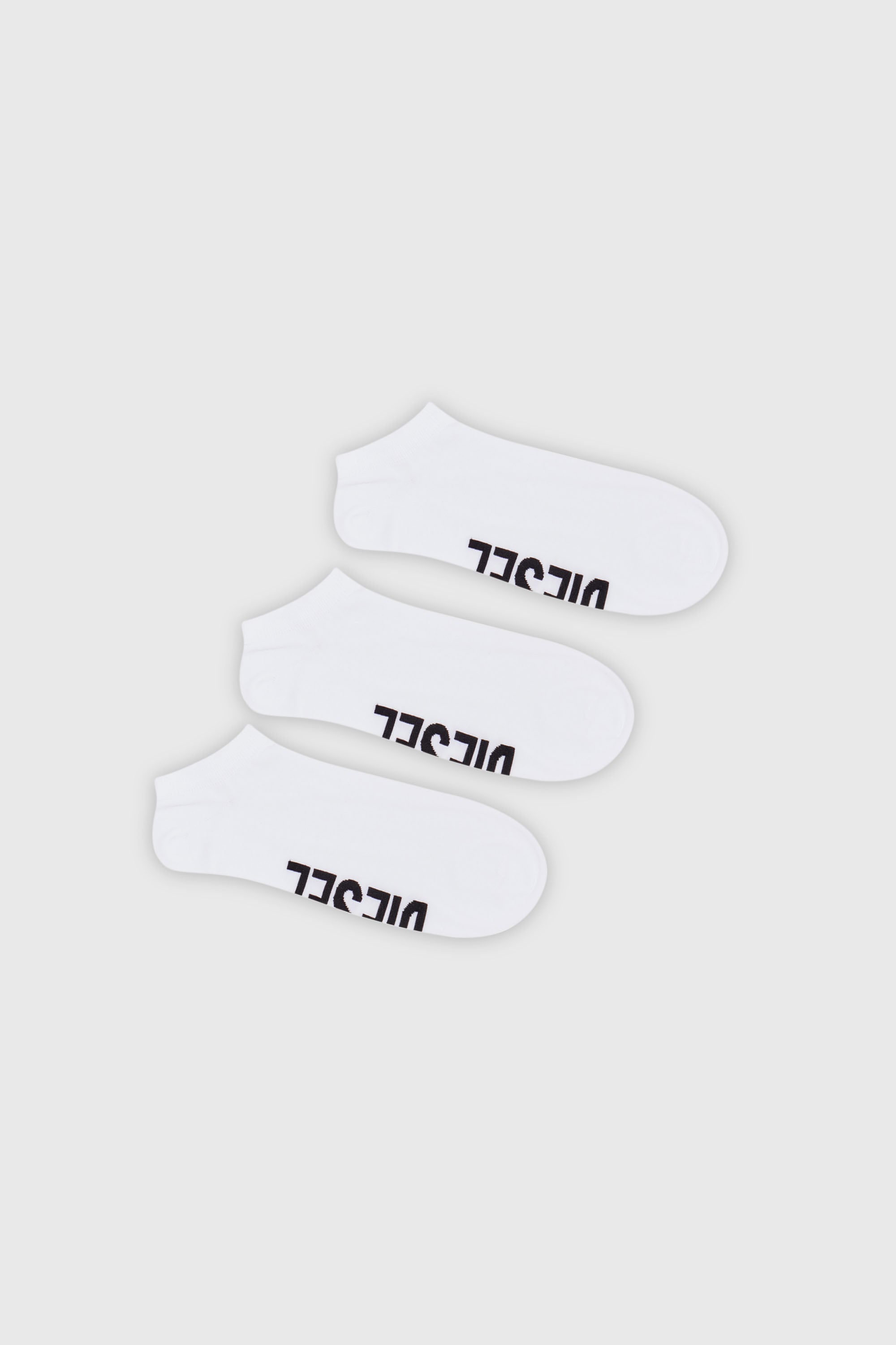 Diesel - SKM-GOST-THREEPACK, Man's Three-pack low-cut logo instep socks in White - 1