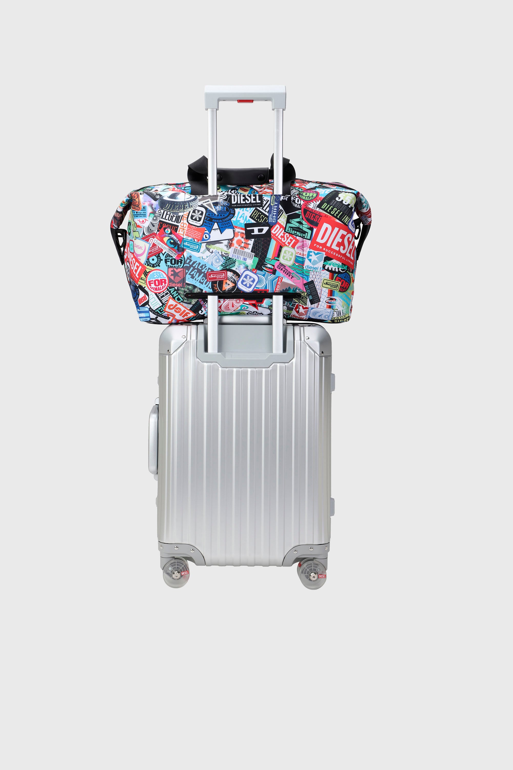 Diesel - DIESEL PC PRINTED DUFFLE-STICKERS- DSB00, Unisex's Pratical duffle bag with stickers in Multicolor - 7