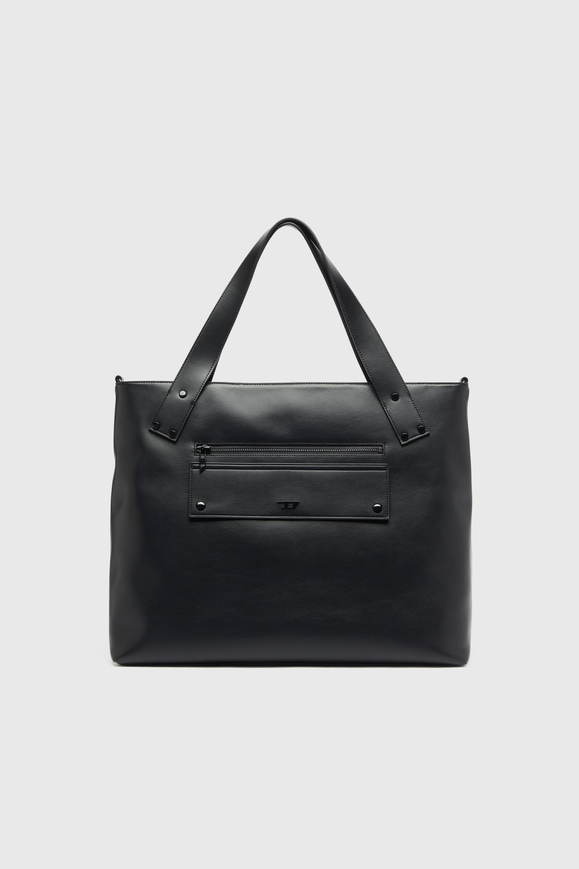 Diesel - RIVET-D TOTE E\W, Man's Rivet-D - Shopping Bag with zip and flap pocket in Black - 1