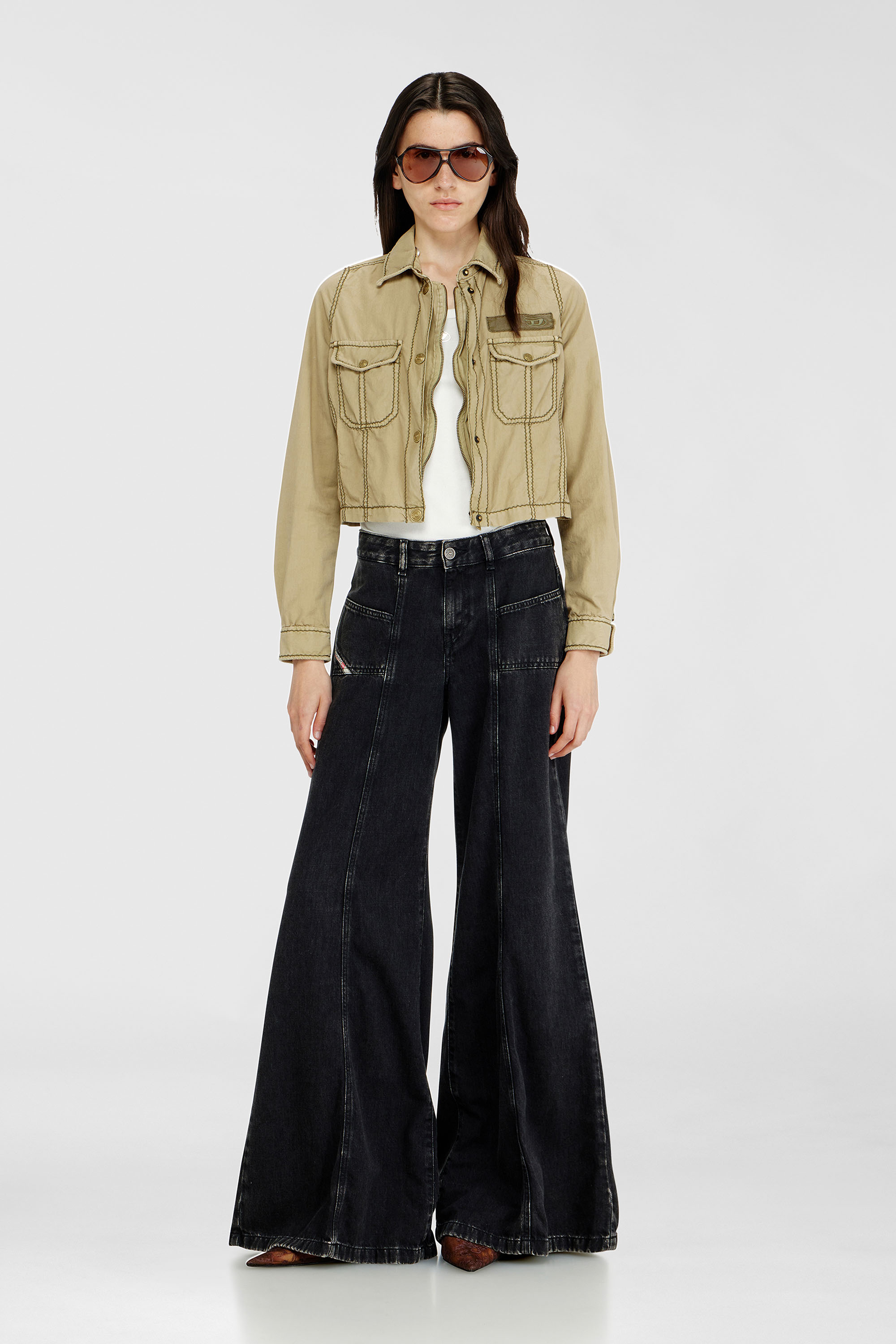Diesel - Woman's Flare Jeans D-Akii 068HN, Black/Dark grey - 1
