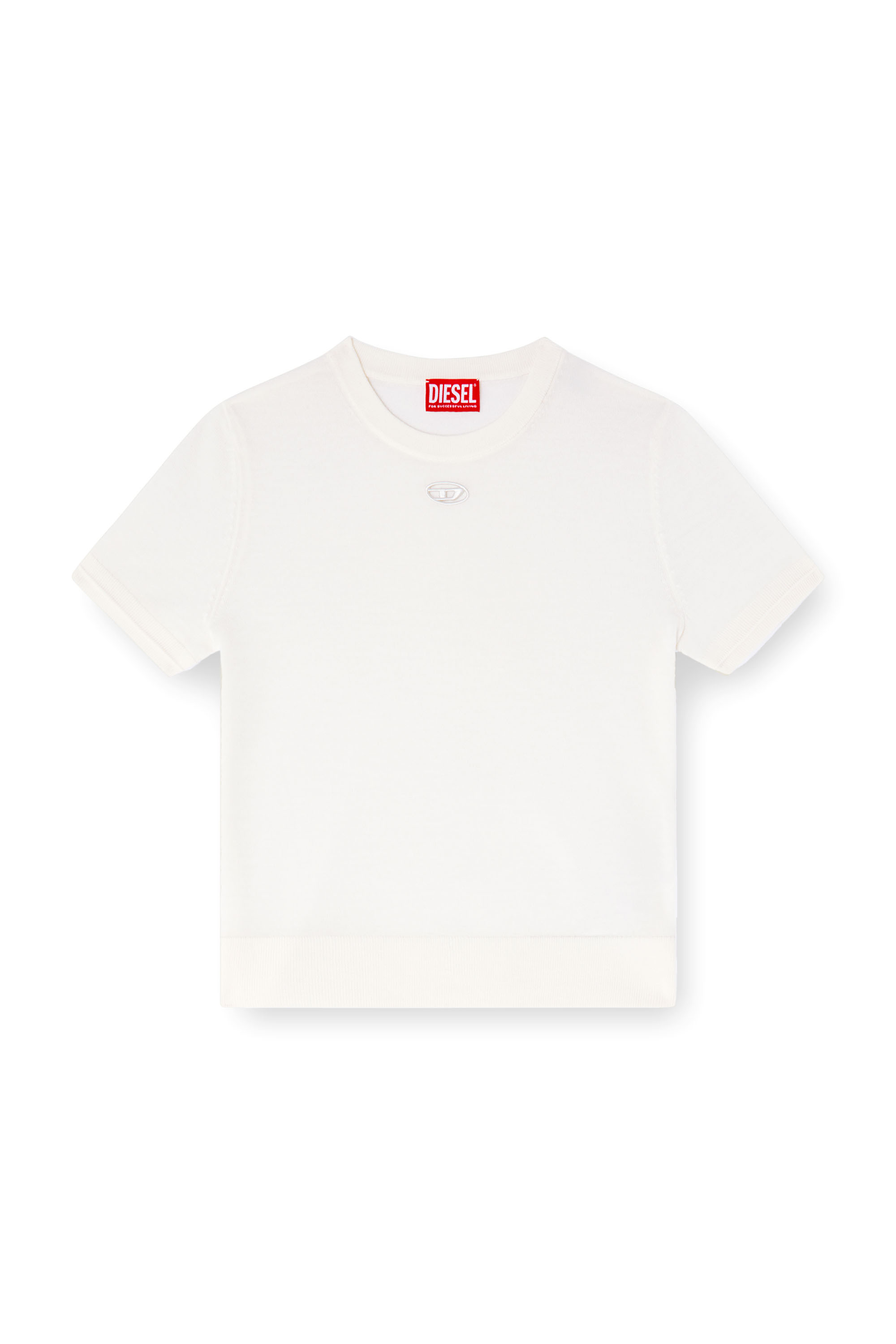 Diesel - M-ALINE, Woman's Short-sleeve jumper in wool in White - 2