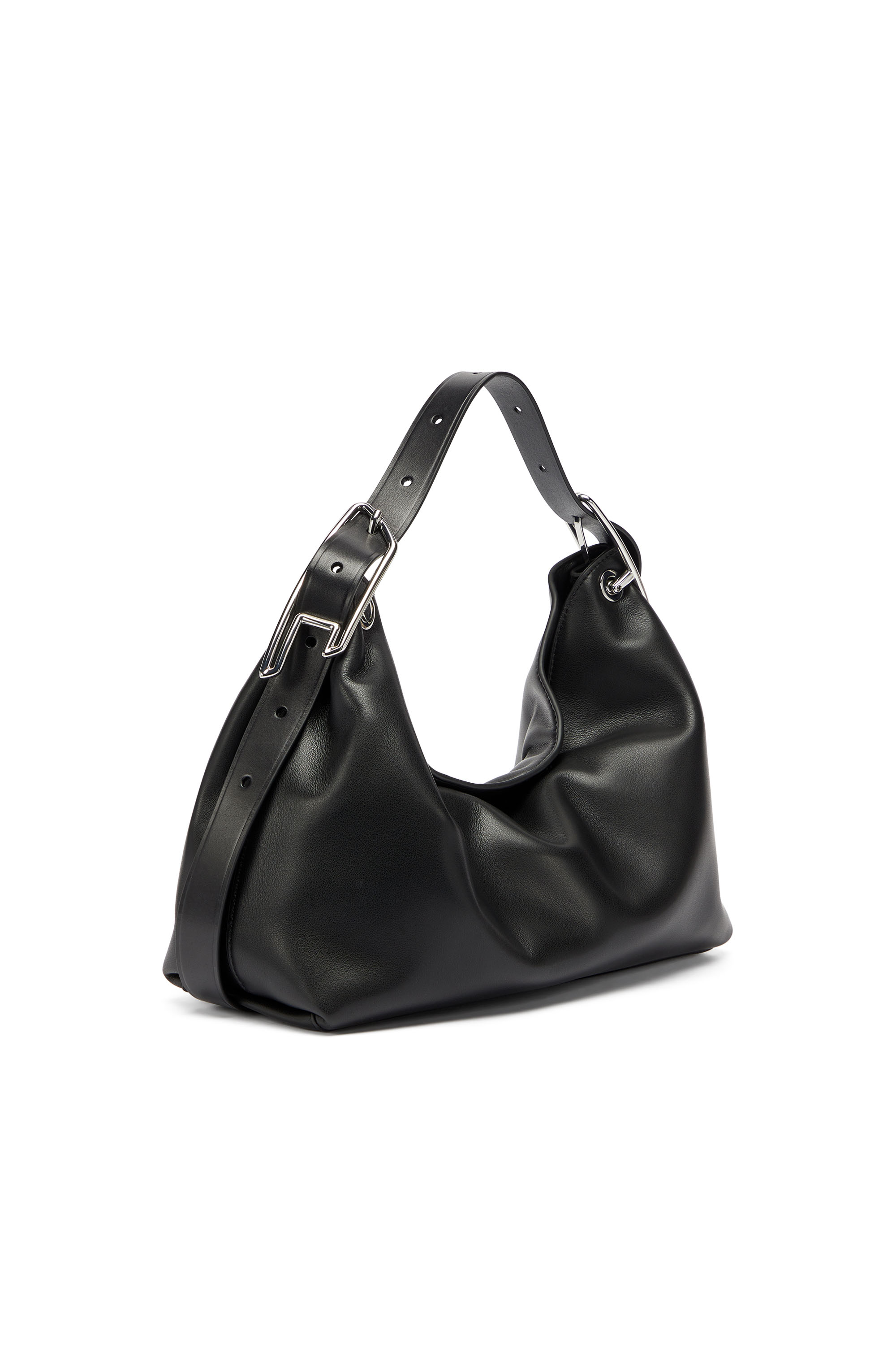 Diesel - D-LINE SHOULDER, Woman's D-Line-Leather shoulder bag in Black - 1