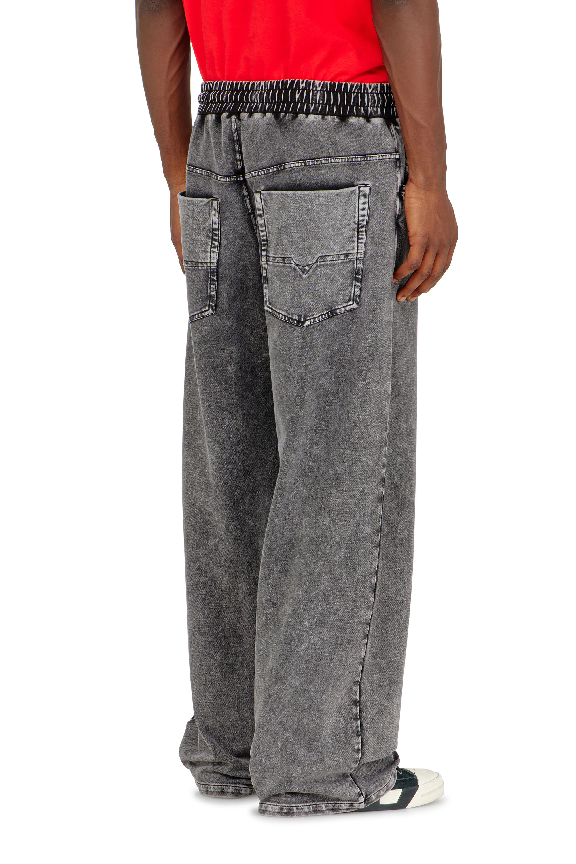 Diesel - P-STUK, Man's Sweatpants with denim effect in Grey - 3