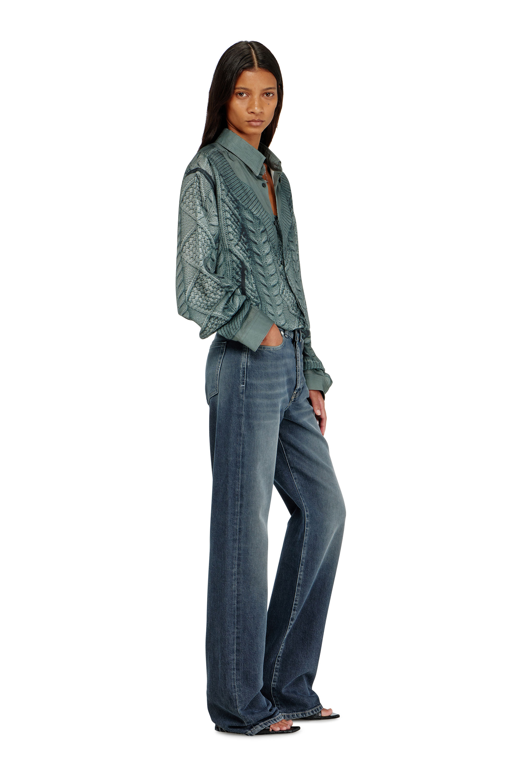 Diesel - Woman's Regular Jeans 1971 D-Sent 007EI, Dark Blue - 2