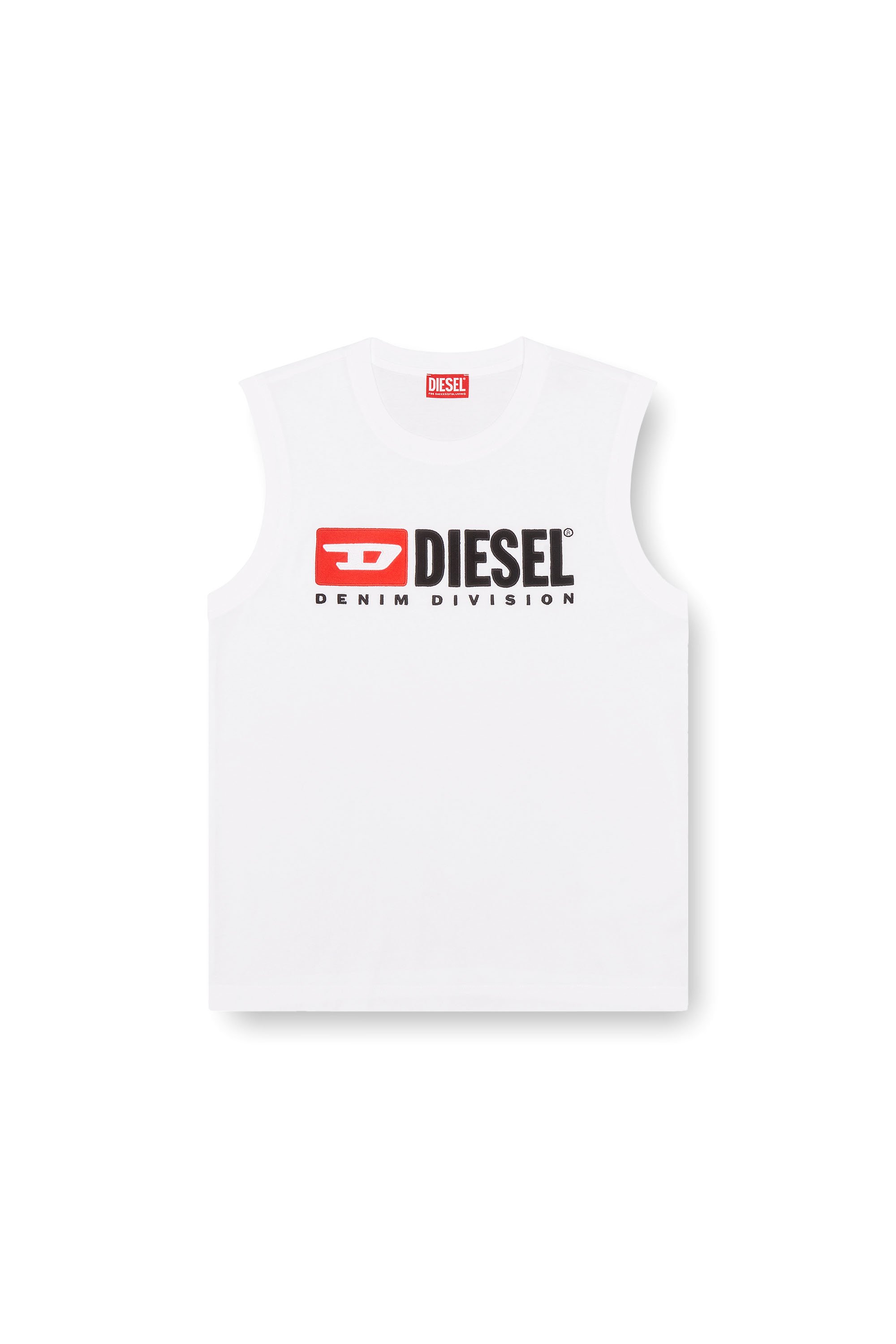 Diesel - T-ISCO-DIV, Man's Tank top with chest logo print in White - 3