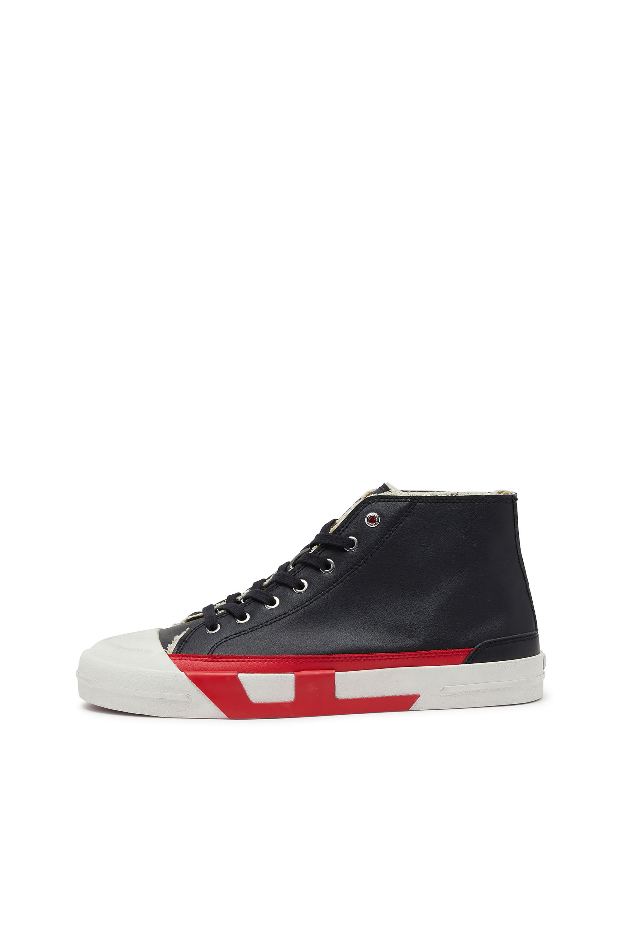 Diesel - S-D-VERSE MID II, Man's S-D-Verse Vulcanized shoes with D logo in Black/Red - 8