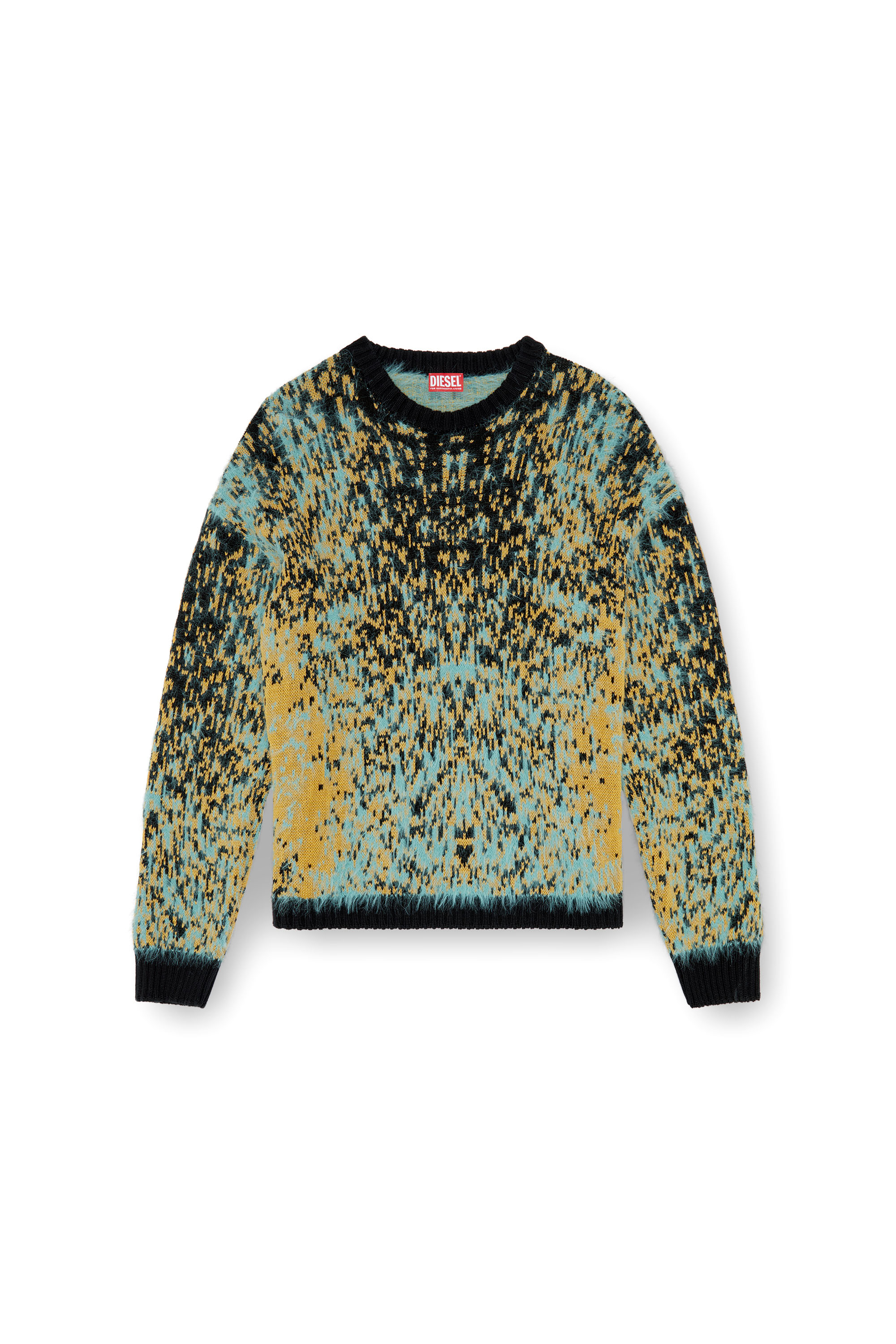 Diesel - K-RAIN, Man's Jumper with acid rain effect in Blue/Yellow - 3