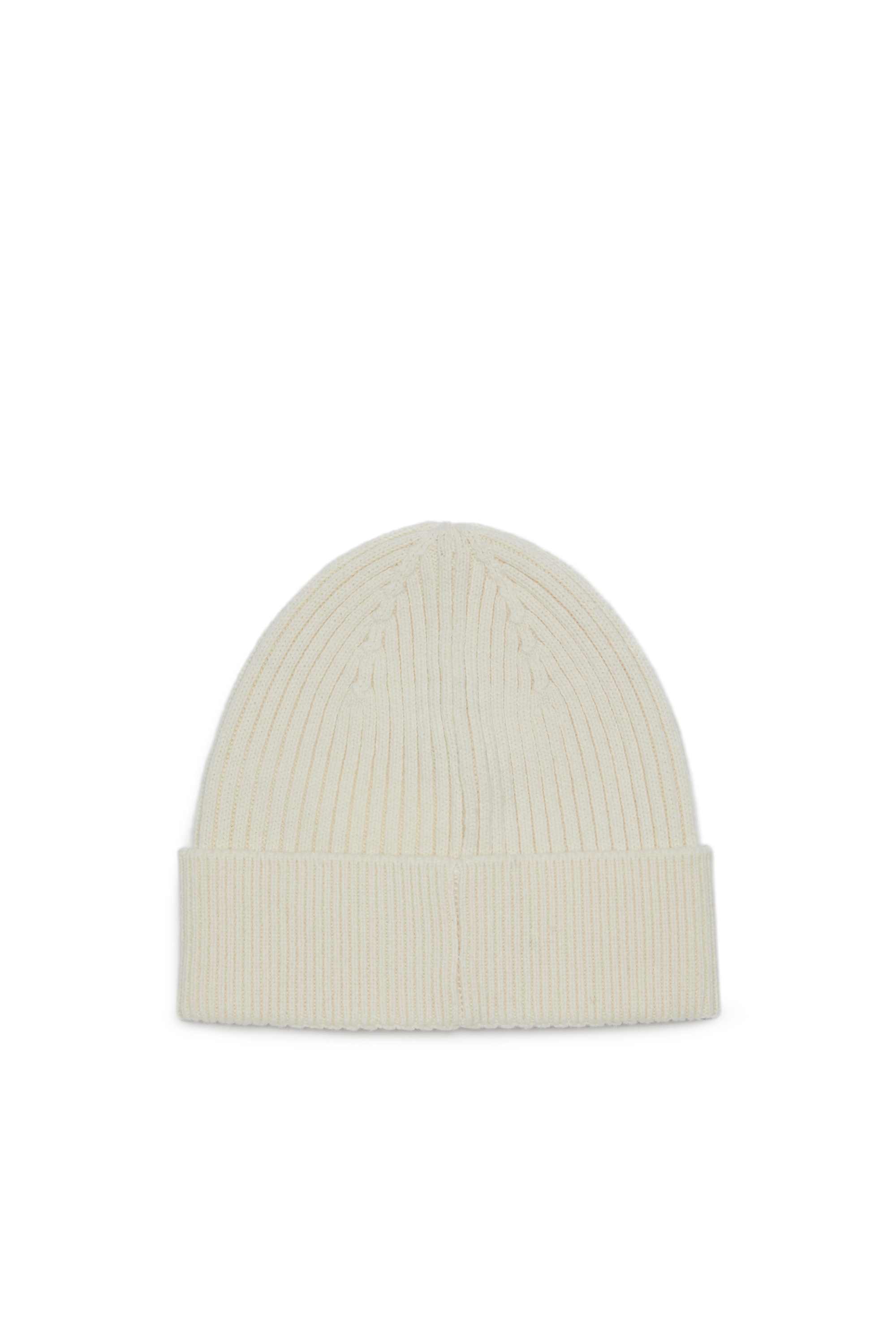 Diesel - K-CODER-H 2X2, Unisex's Ribbed beanie with logo patch in White - 2