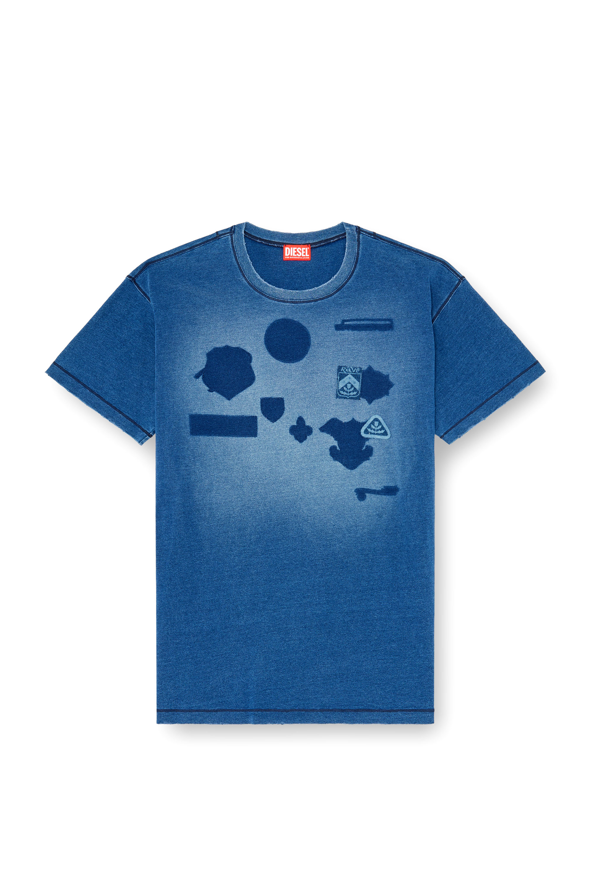 Diesel - T-NOX, Man's T-shirt with shadow-effect patches in null - 2