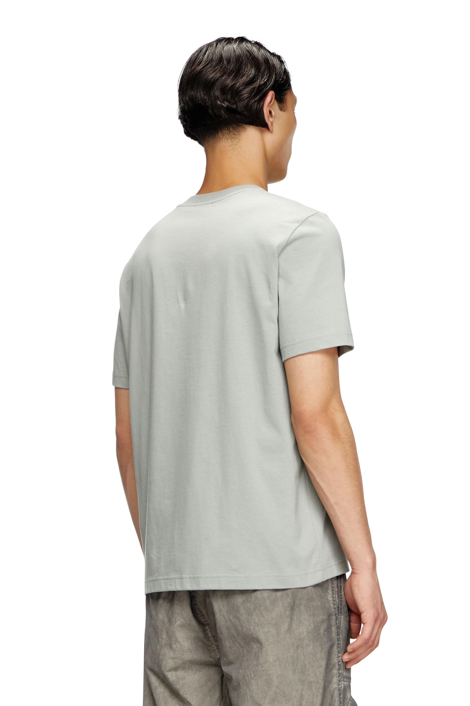 Diesel - T-ADJUST-BIGOVAL, Man's T-shirt with embossed Oval D in Light Grey - 4