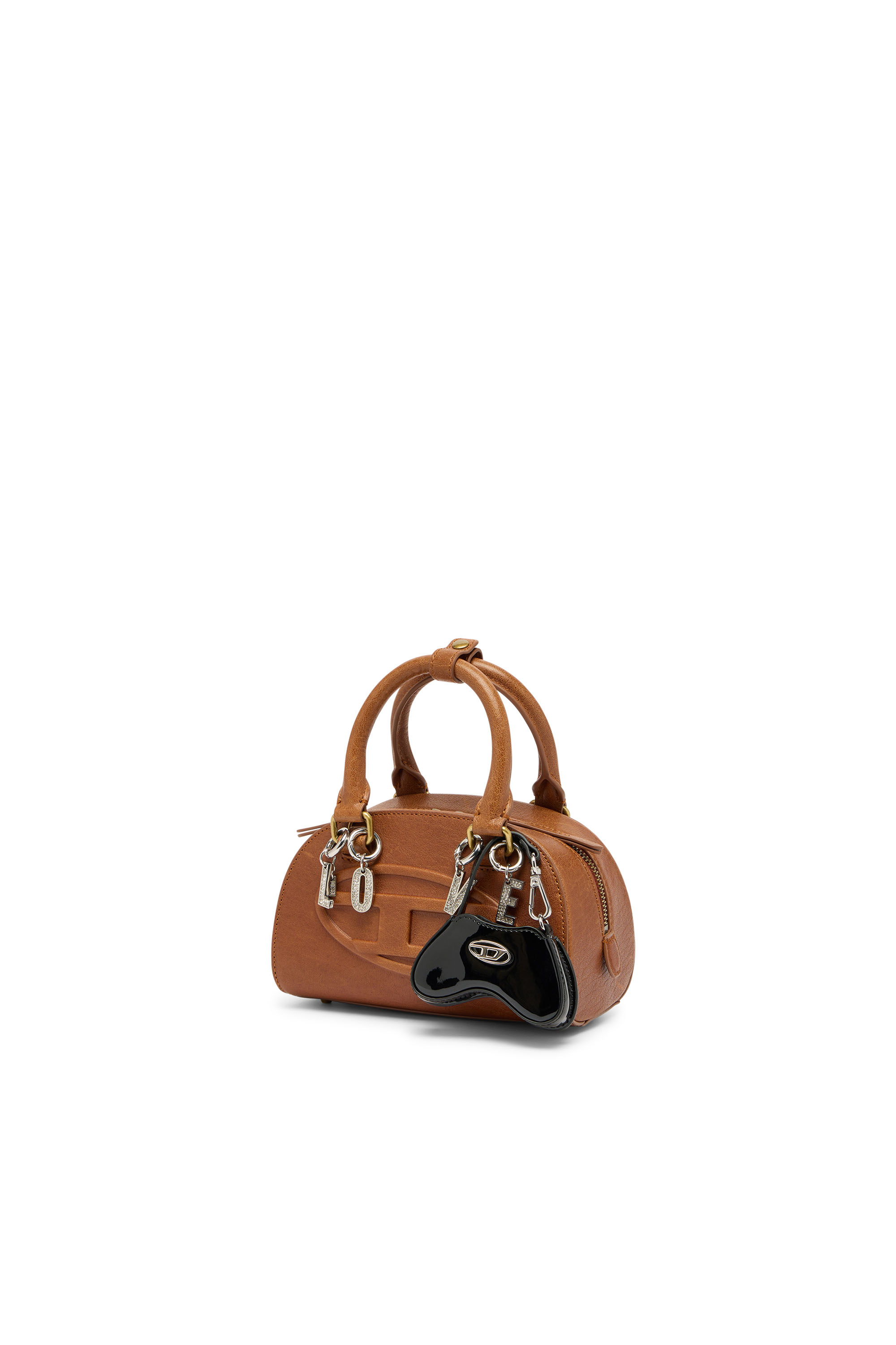 Diesel - 1DR DOME CROSSBODY, Woman's 1DR Dome-Mini bowling bag in pull-up leather in Camel - 2