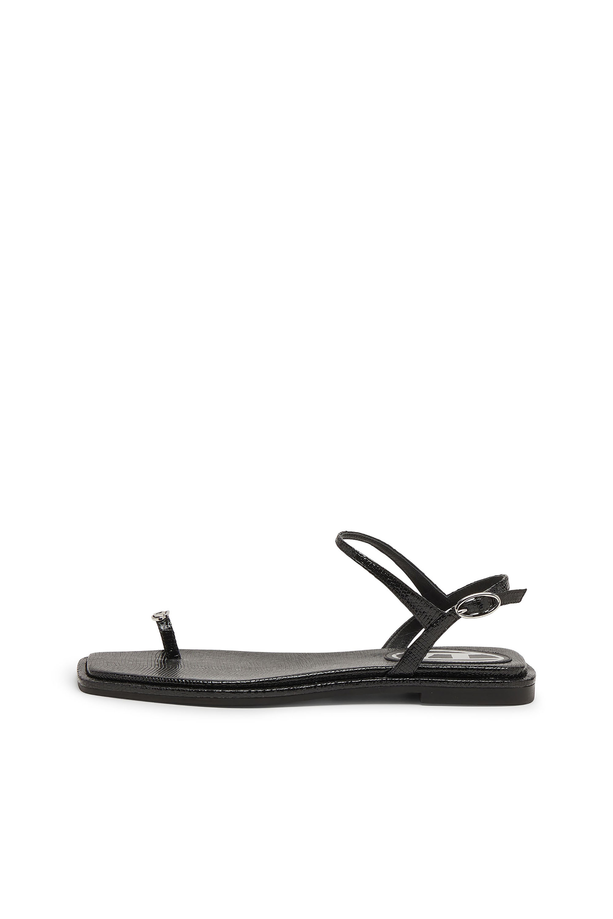 Diesel - D-AMBER INFRA 0, Woman's D-AMBER - Sandal in leather with metallic logo in Black - 2