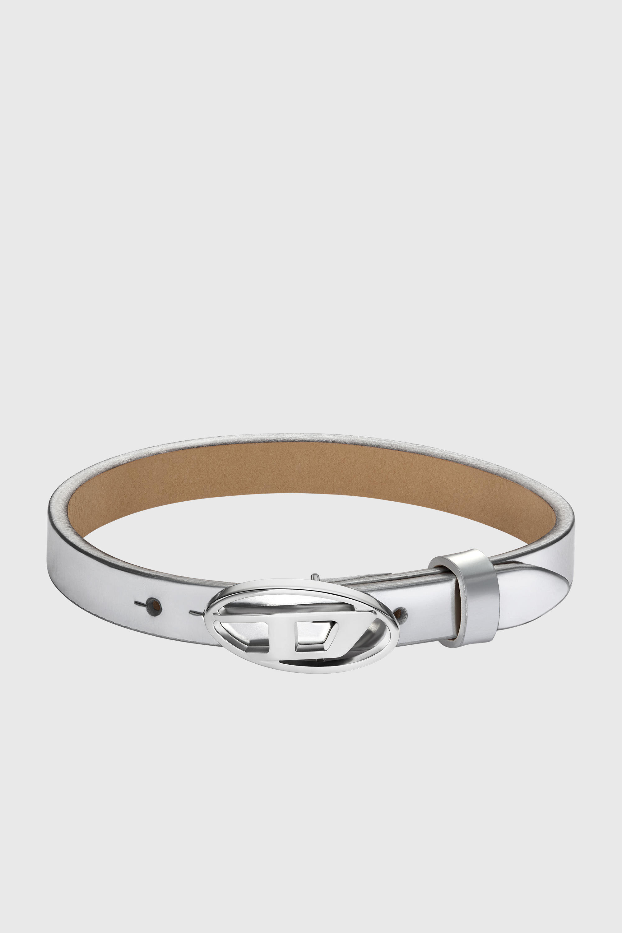Diesel - DX1518040, Unisex's Silver Leather Stackable Bracelet in Silver - 1