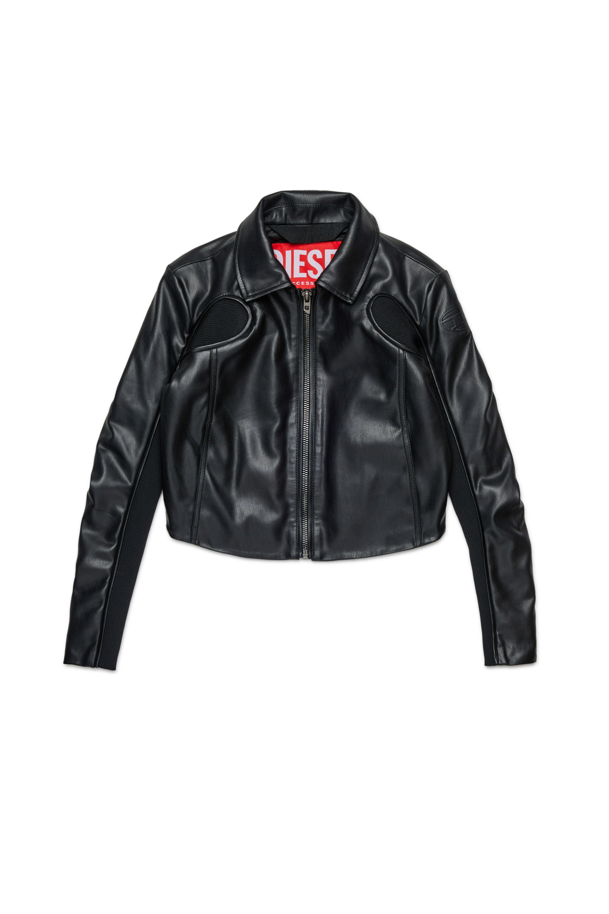 Diesel - JLTOTEMP1, Woman's Biker jacket with zipper in Black - 1