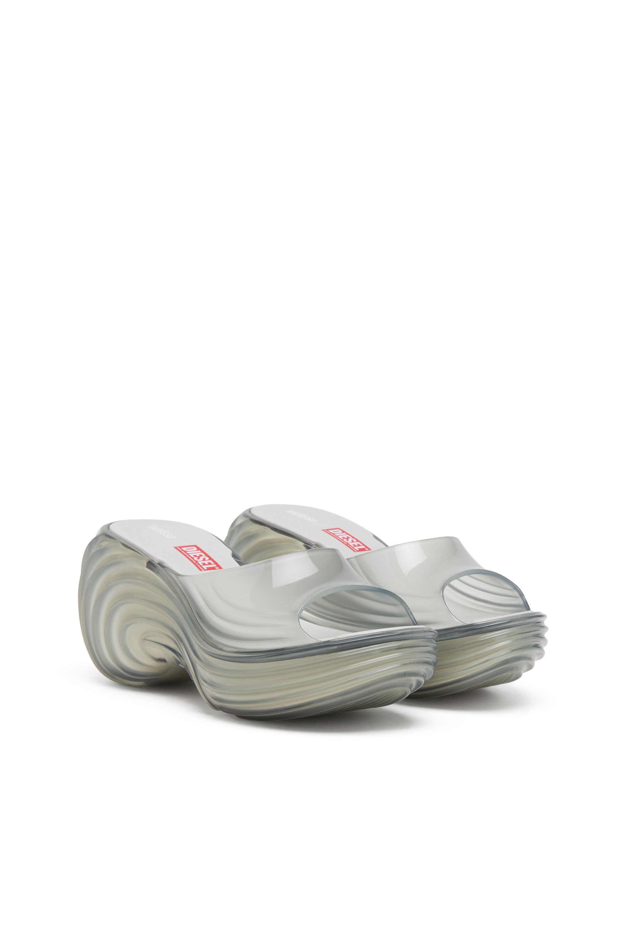 Diesel - MELISSA QUANTUM PLATFORM, Woman's Platform mule in Melflex® in Light Grey - 3