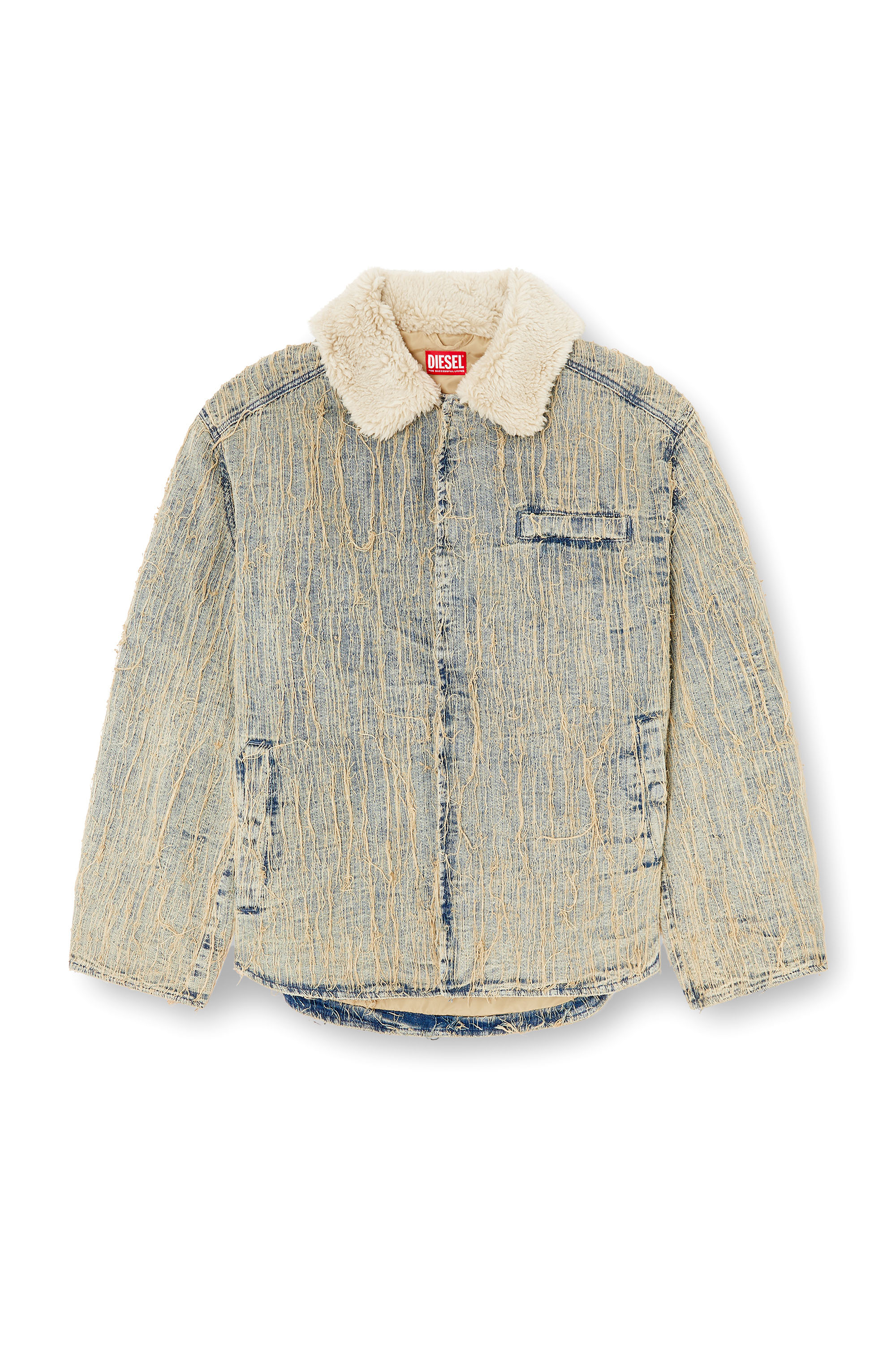 Diesel - D-IVAR-S, Man's Jacket in floating-thread jacquard denim in Light Blue - 2