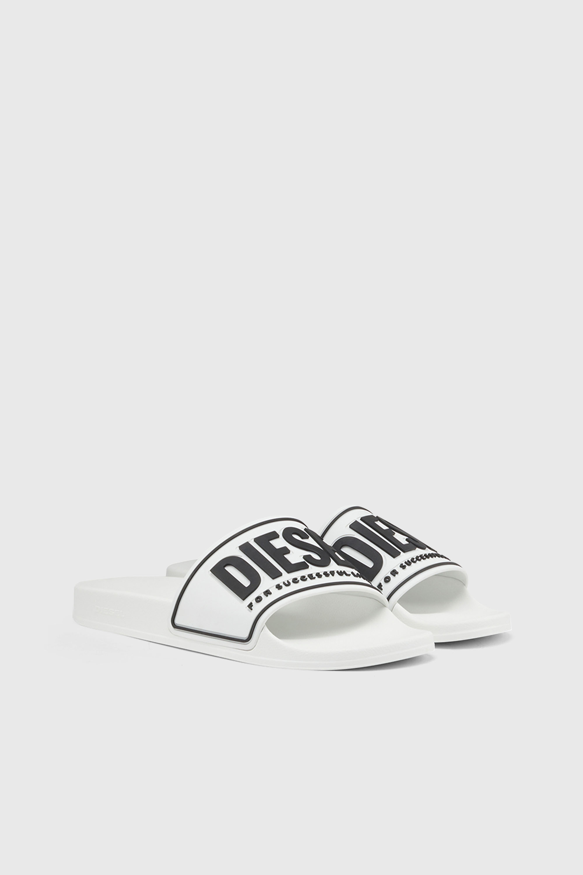 Diesel - SA-MAYEMI CC W, Woman's Sa-Mayemi-Rubber slides with embossed logo in White - 2