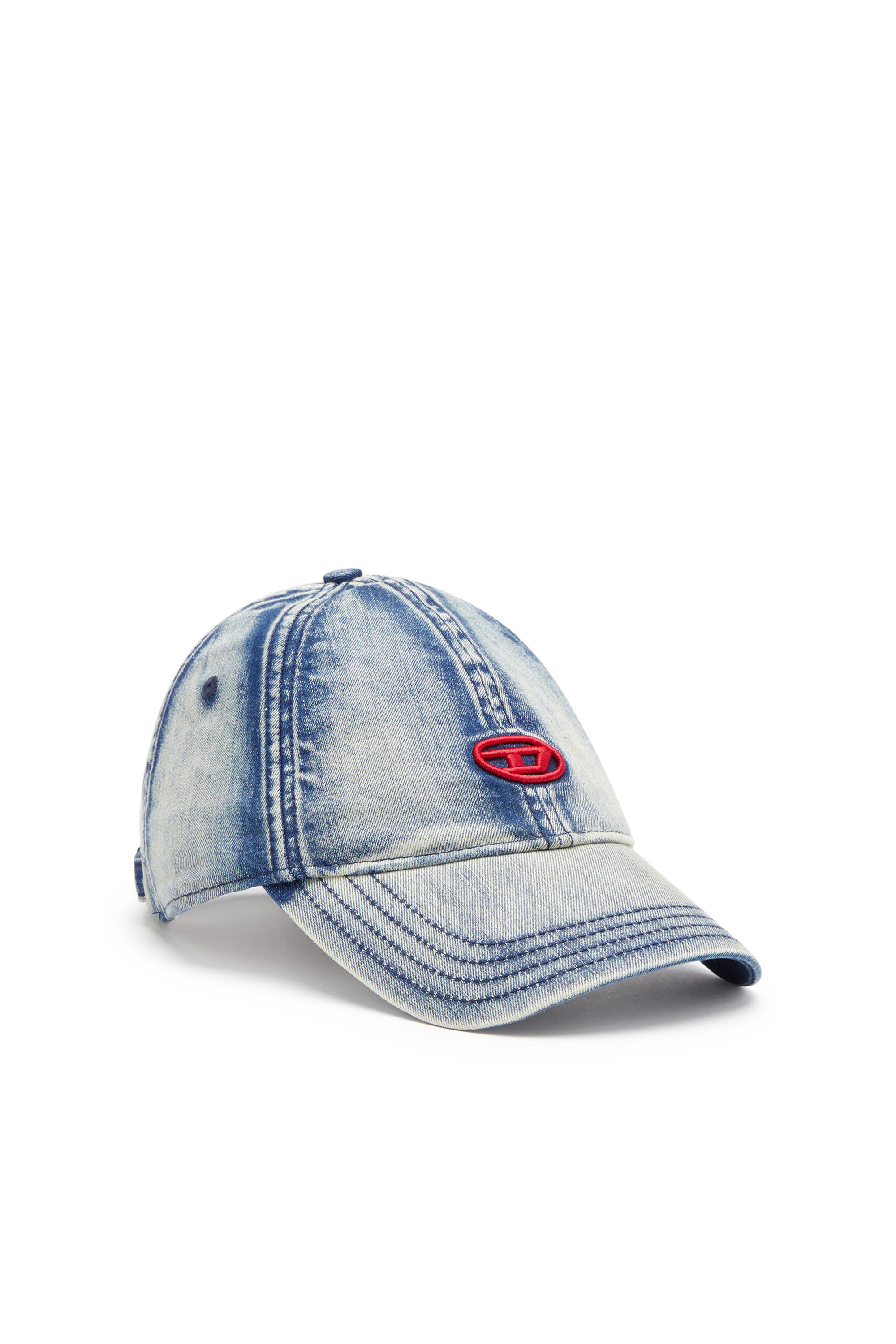 Diesel - C-GABLE, Man's Baseball cap in treated denim in Blue - 1