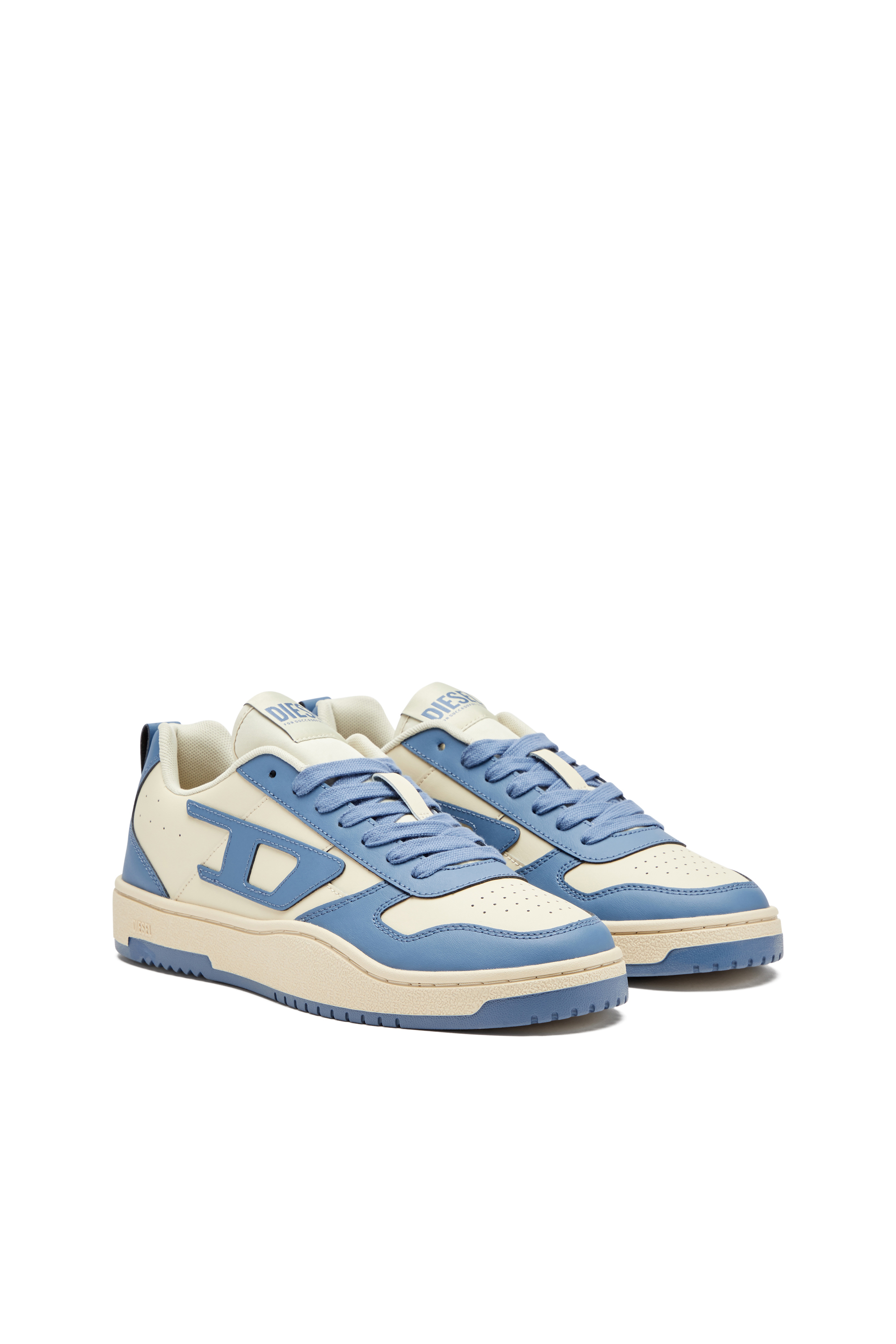 Diesel - S-UKIYO V2 LOW, Man's S-Ukiyo Low-Low-top sneakers in leather and nylon in Blue/White - 2