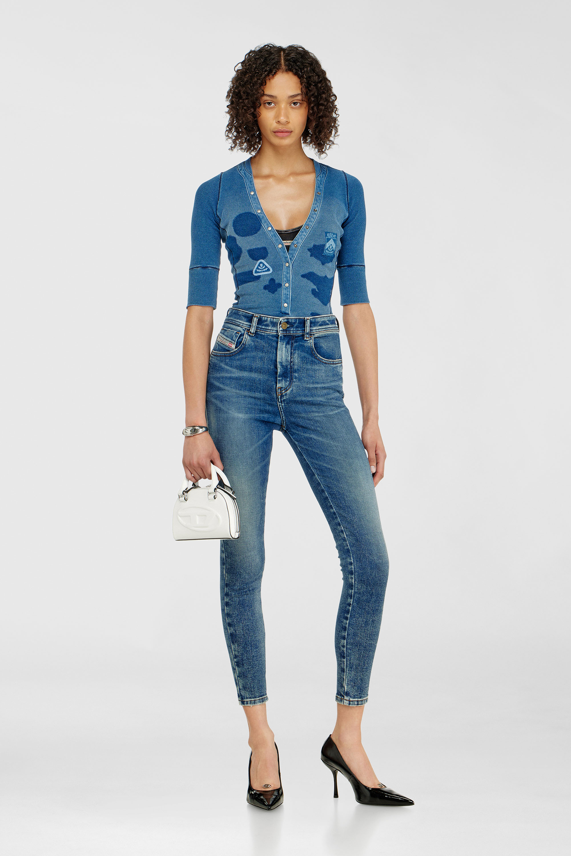 Diesel - Woman's Skinny Jeans 1984 Slandy-High 09P72, Medium blue - 1