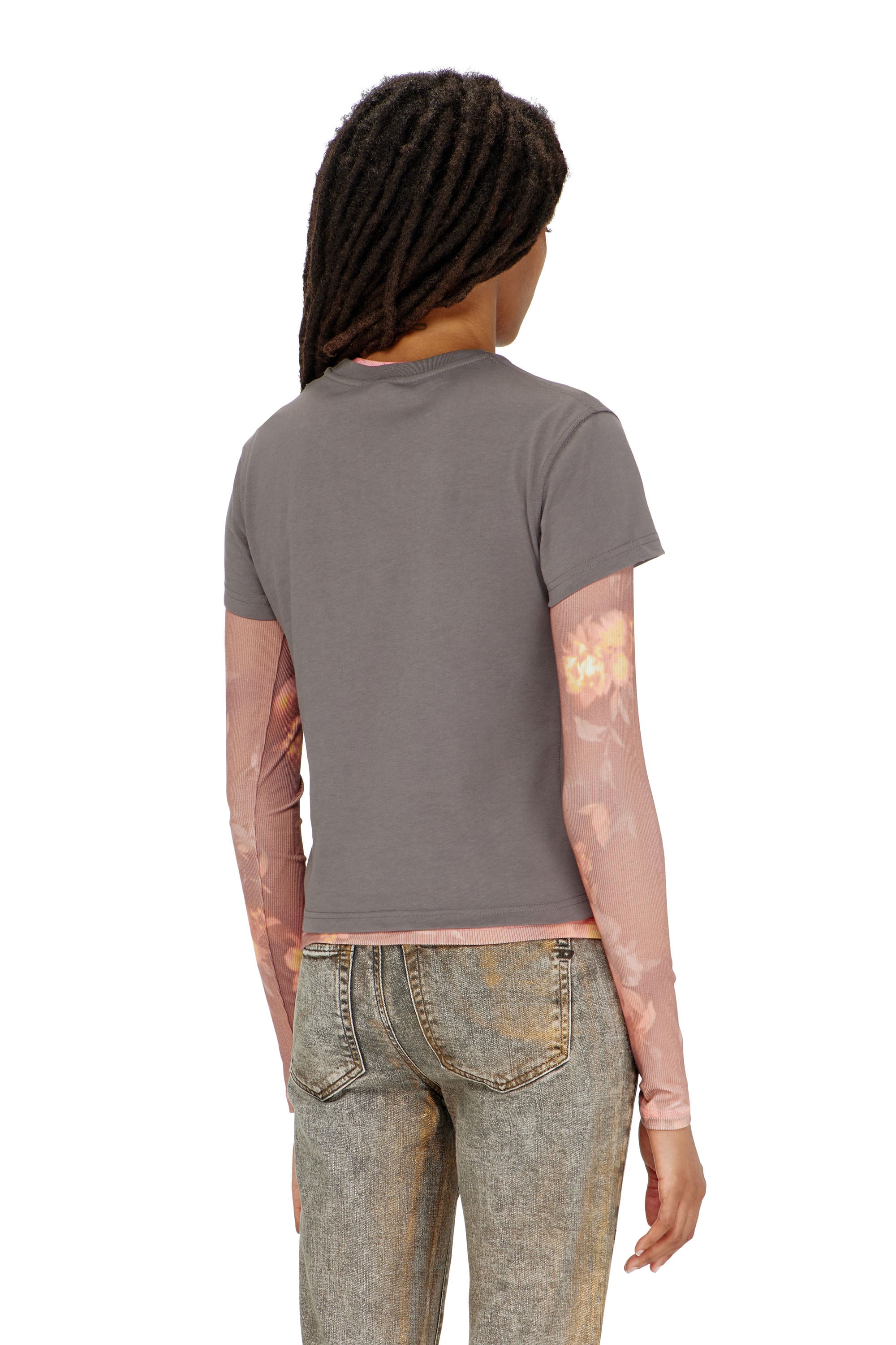 Diesel - T-ILA-AA4, Woman's T-shirt with logo print in null - 4