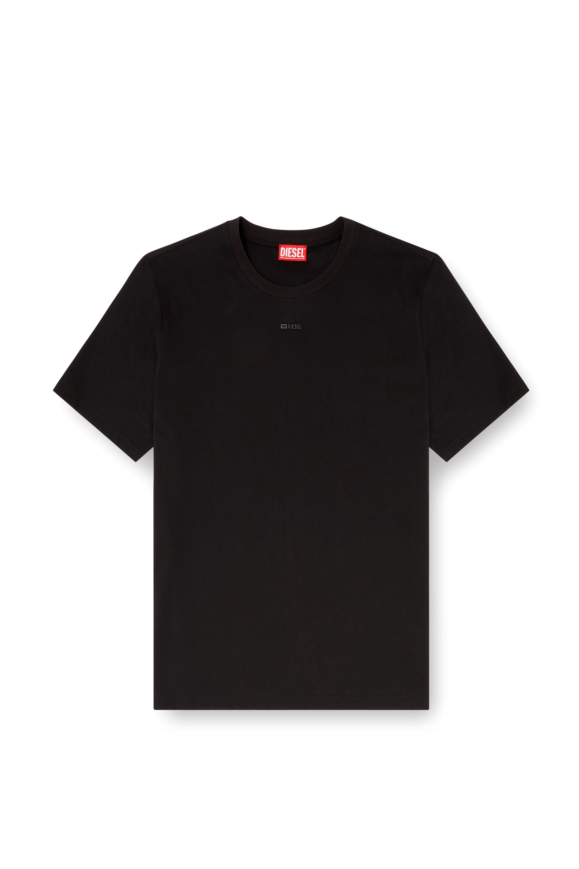 Diesel - T-ADJUST-V6, Man's T-shirt with micro metal logo in Black - 3