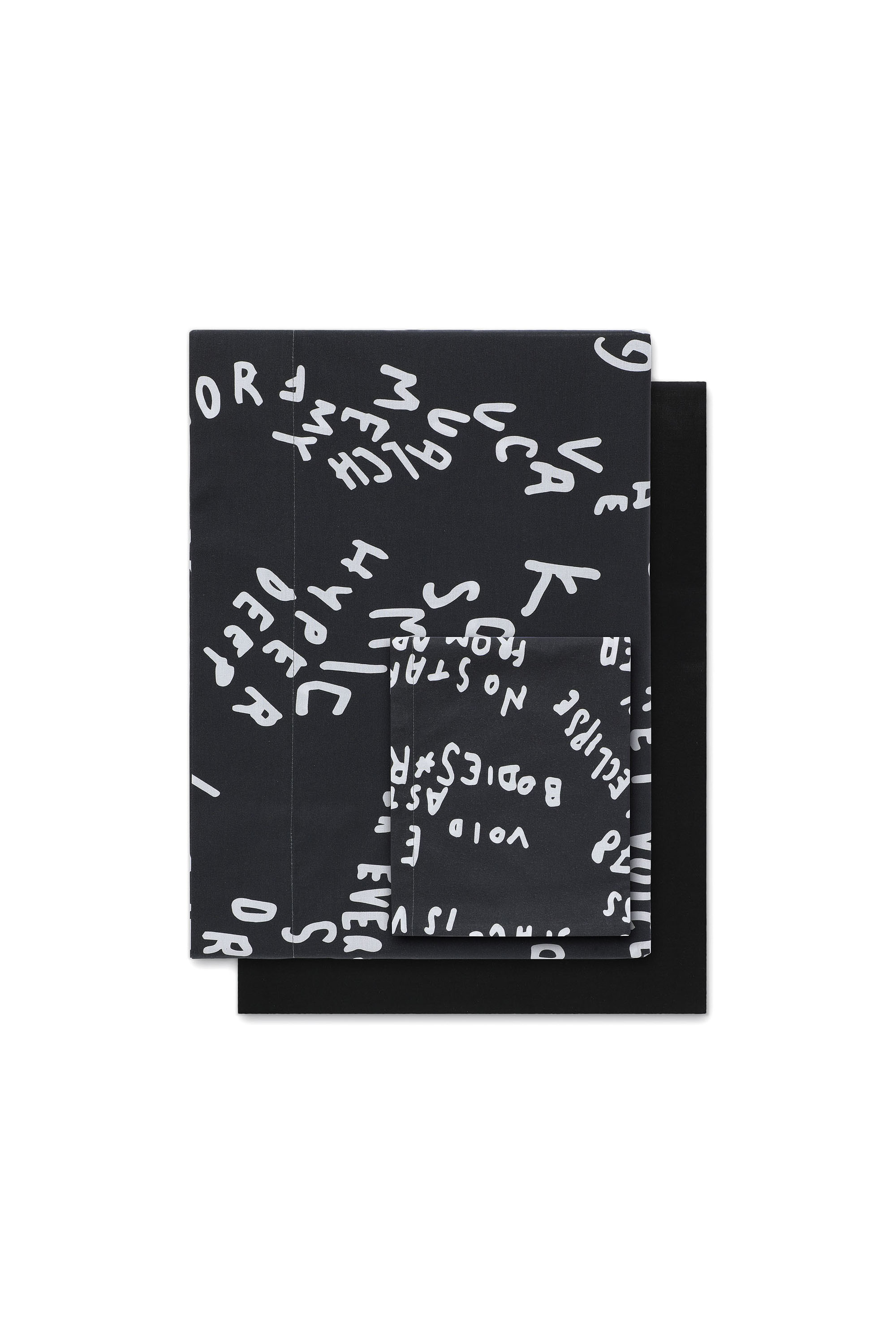 Diesel - 2004003  CLET SCRIBBLES  250X290 PR002, Unisex's Double bed sheets set SCRIBBLES in Black - 1