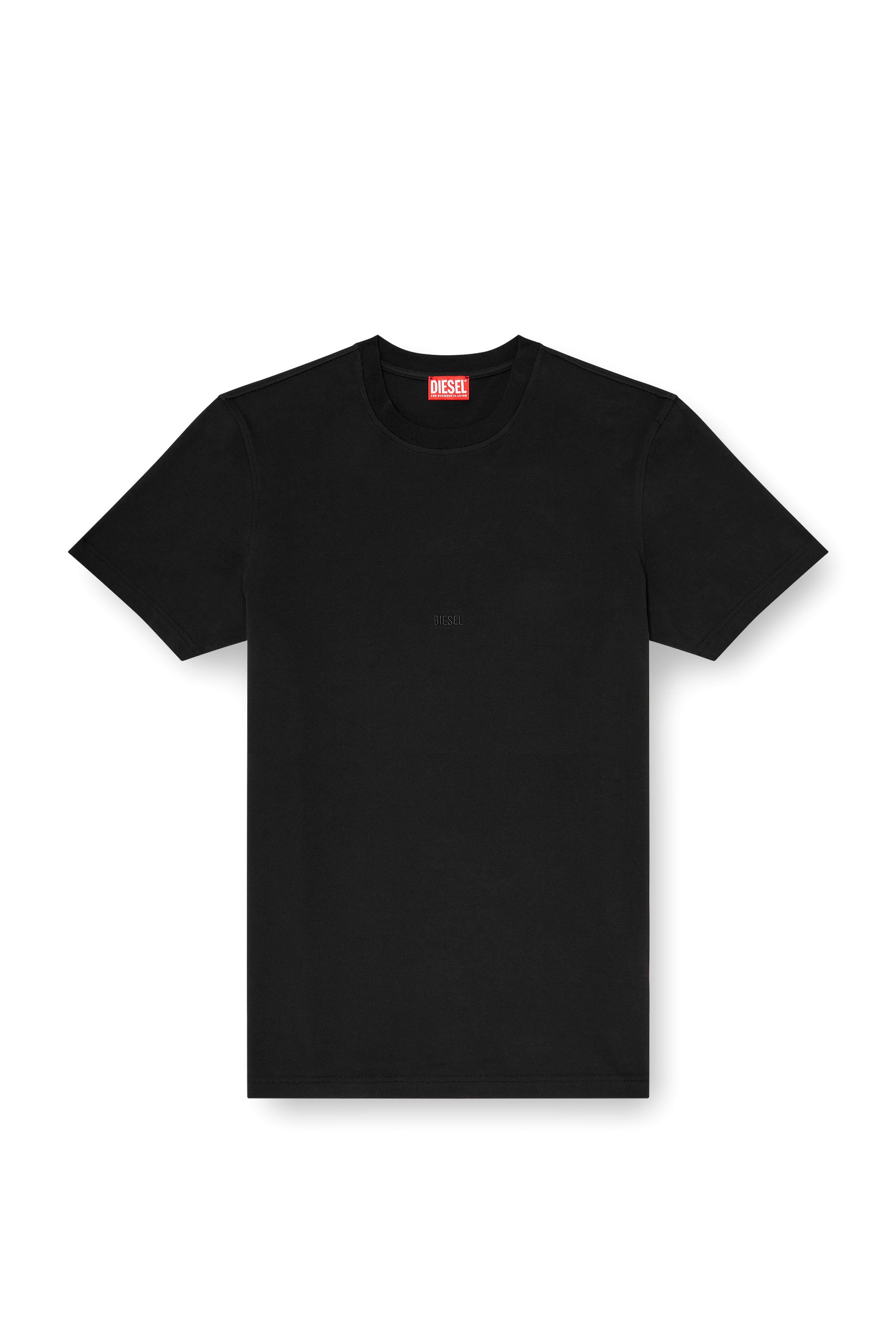 Diesel - T-ADJUST-AA2, Man's Cotton-interlock T-shirt with logo embroidery in Black - 3