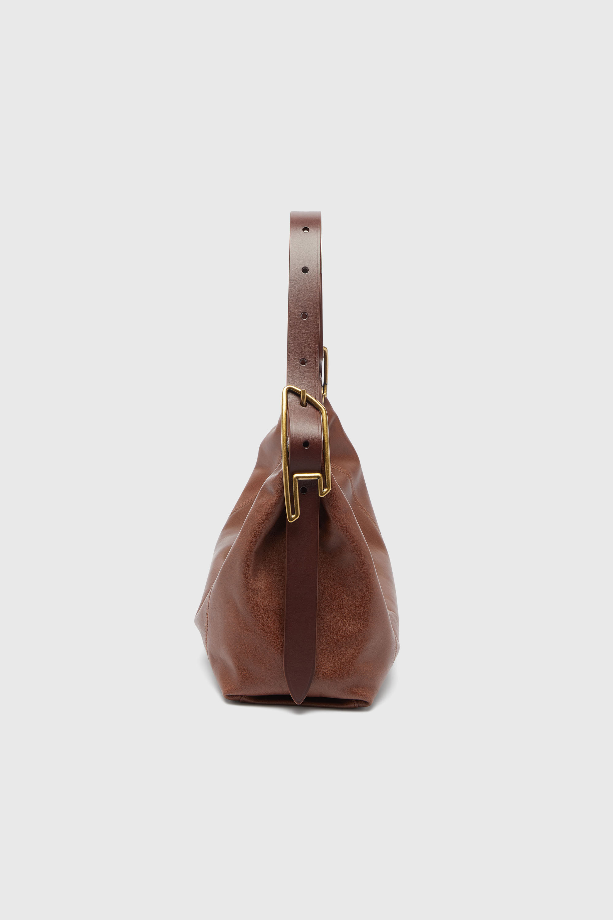 Diesel - D-LINE HOBO S, Woman's D-Line-Shoulder bag in leather in Dark Brown - 2