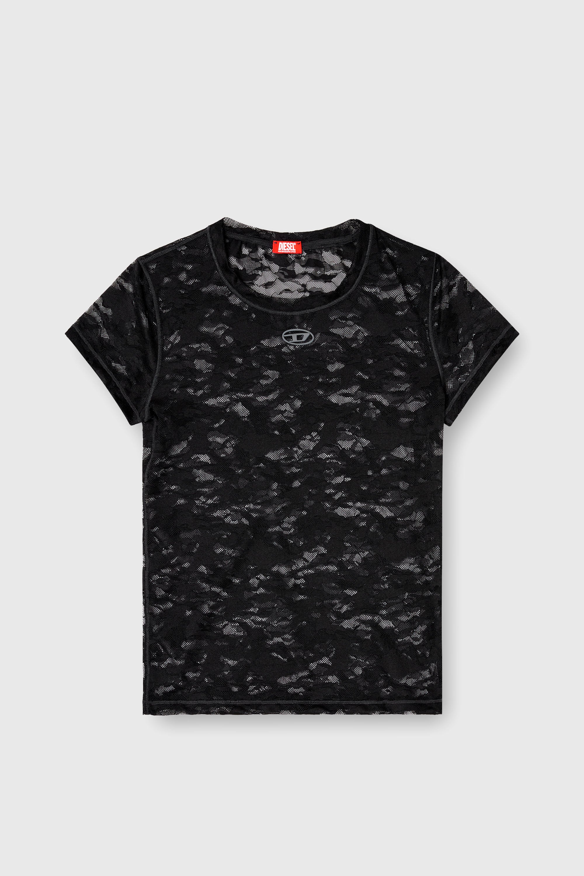 Diesel - KASIA-UTLT, Woman's Camo lace T-shirt in Black - 2
