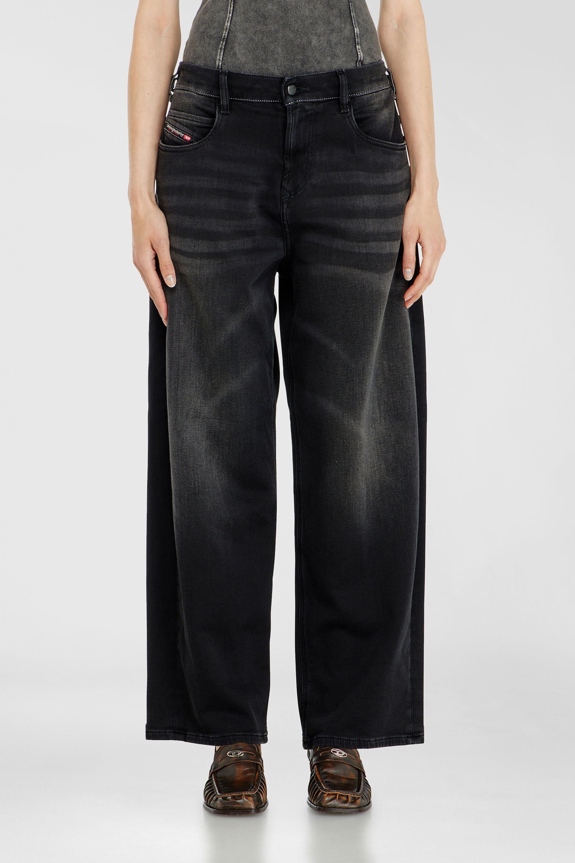 Diesel - Unisex's Relaxed 2097 D-Enim-M Joggjeans&reg; 09P90, Black/Dark grey - 2