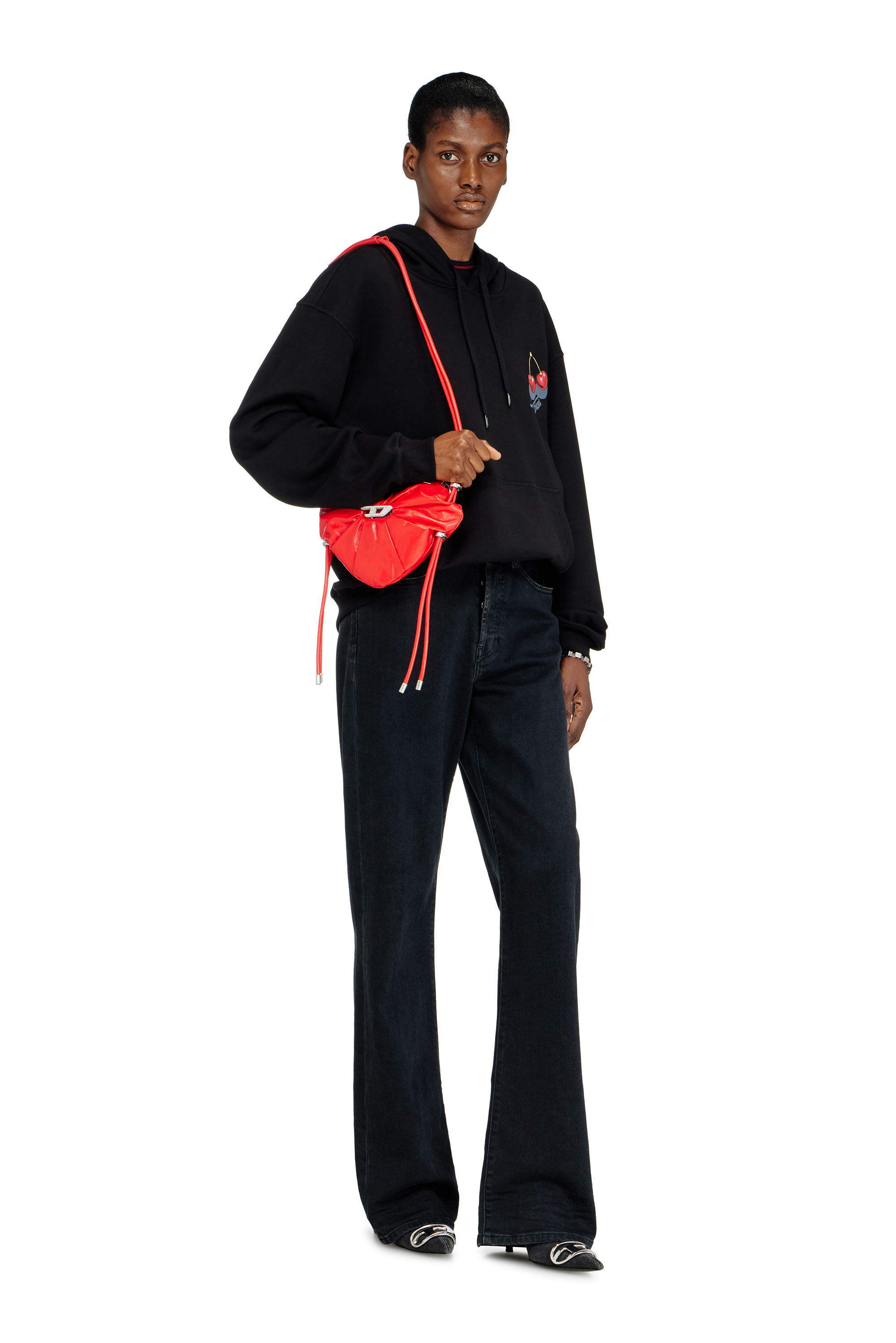 Diesel - SCRUNCH-D HEART, Woman's Scrunch-D-Heart shoulder bag in scrunched leather in Red - 1