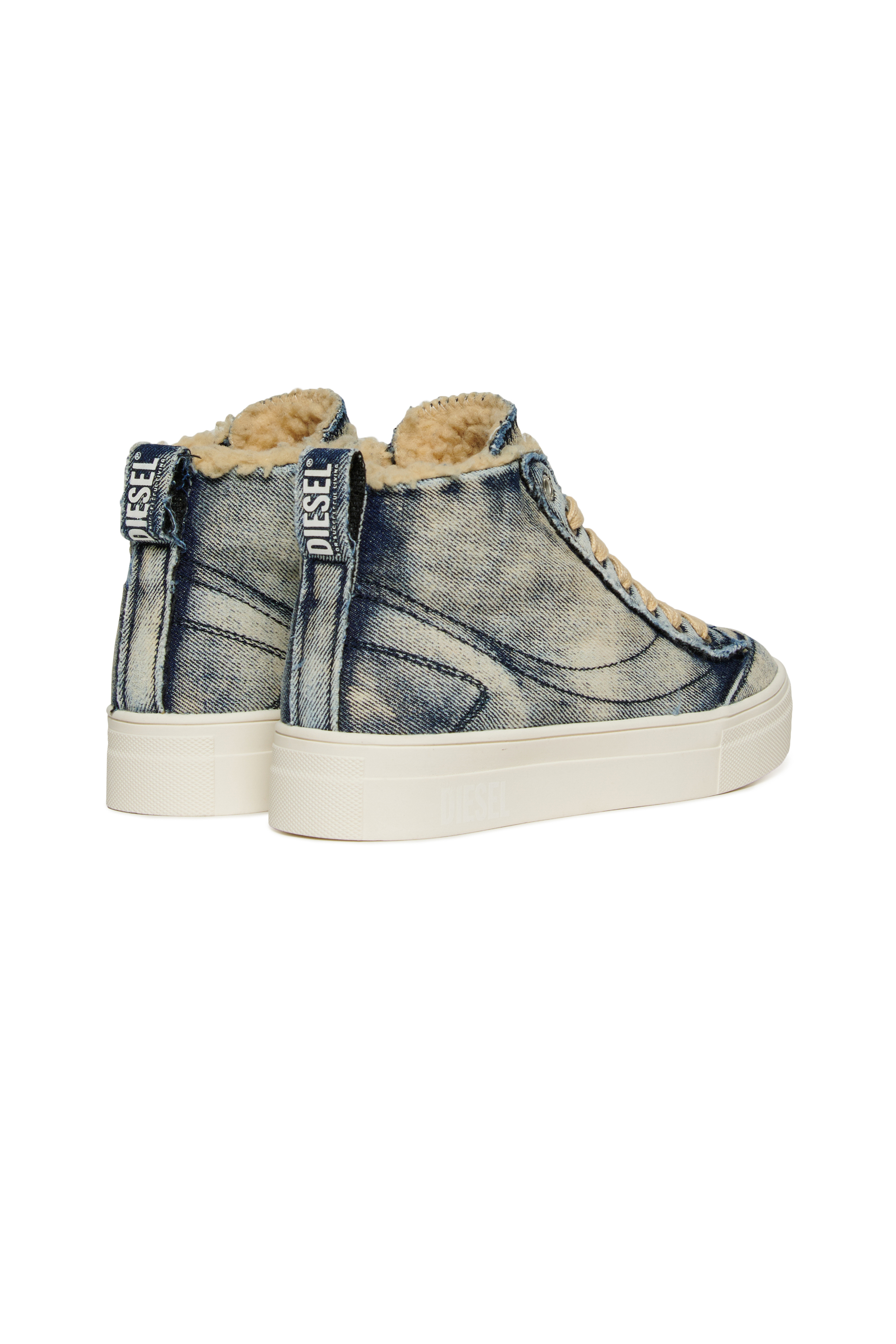 Diesel - S-VANEELA MC, Unisex's S-VANEELA MC cotton sneakers with logo in Blue Jeans - 3