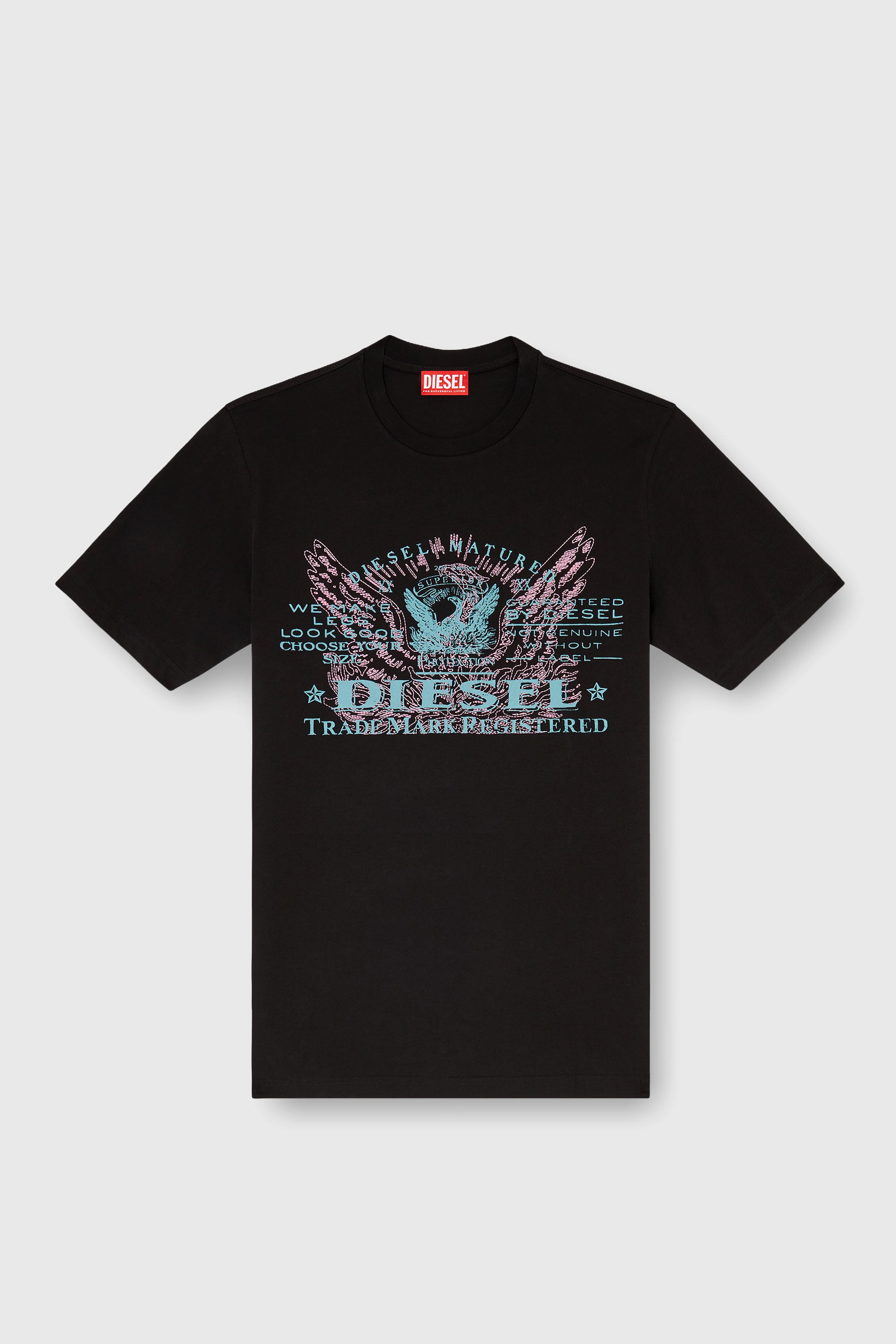 Diesel - T-JUST-FENIX-T92, Man's Cotton T-shirt with graphic print in Black - 2