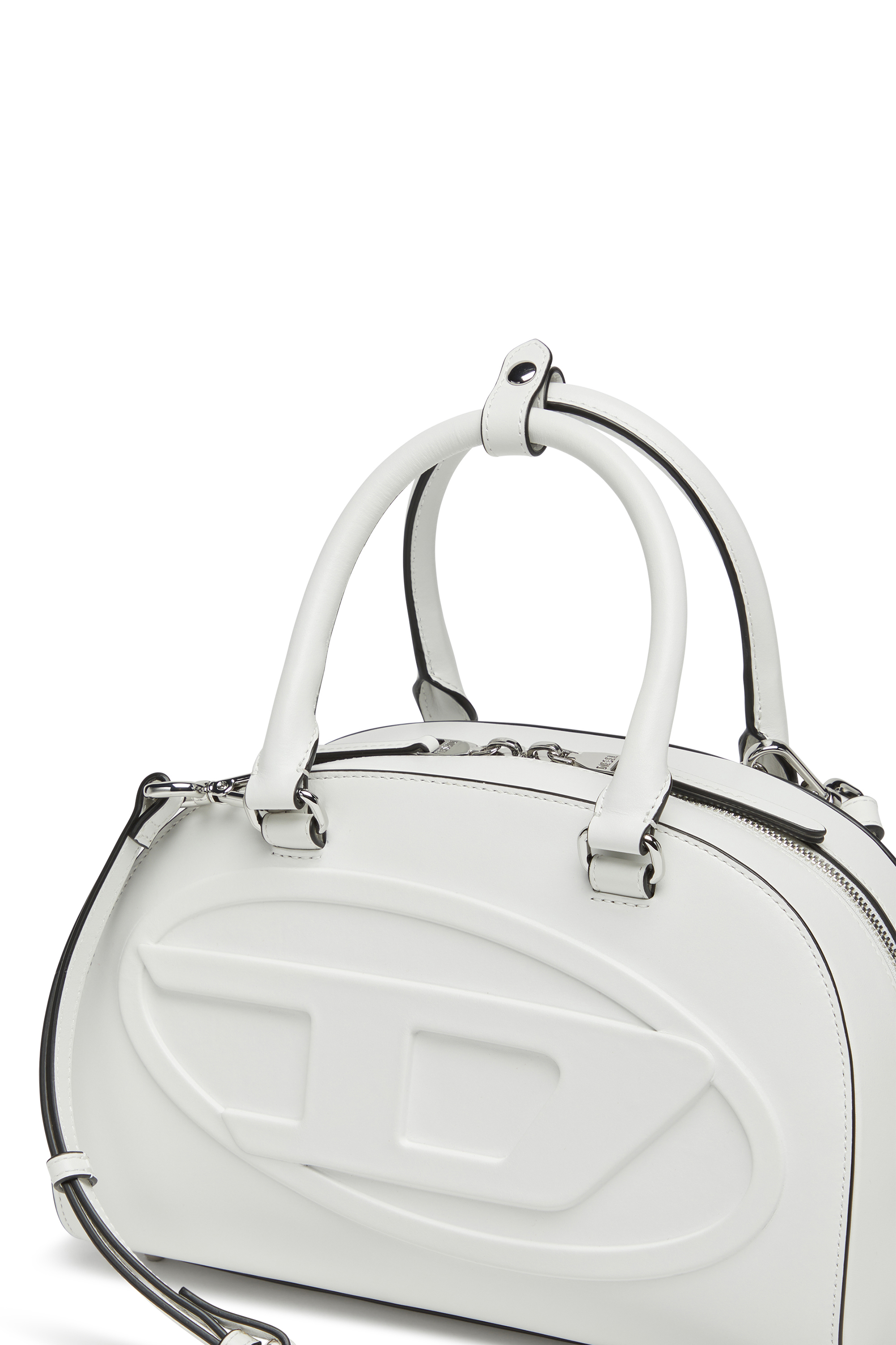 Diesel - 1DR DOME TOP HANDLE, Woman's 1DR Dome-Leather bowling bag in White - 5