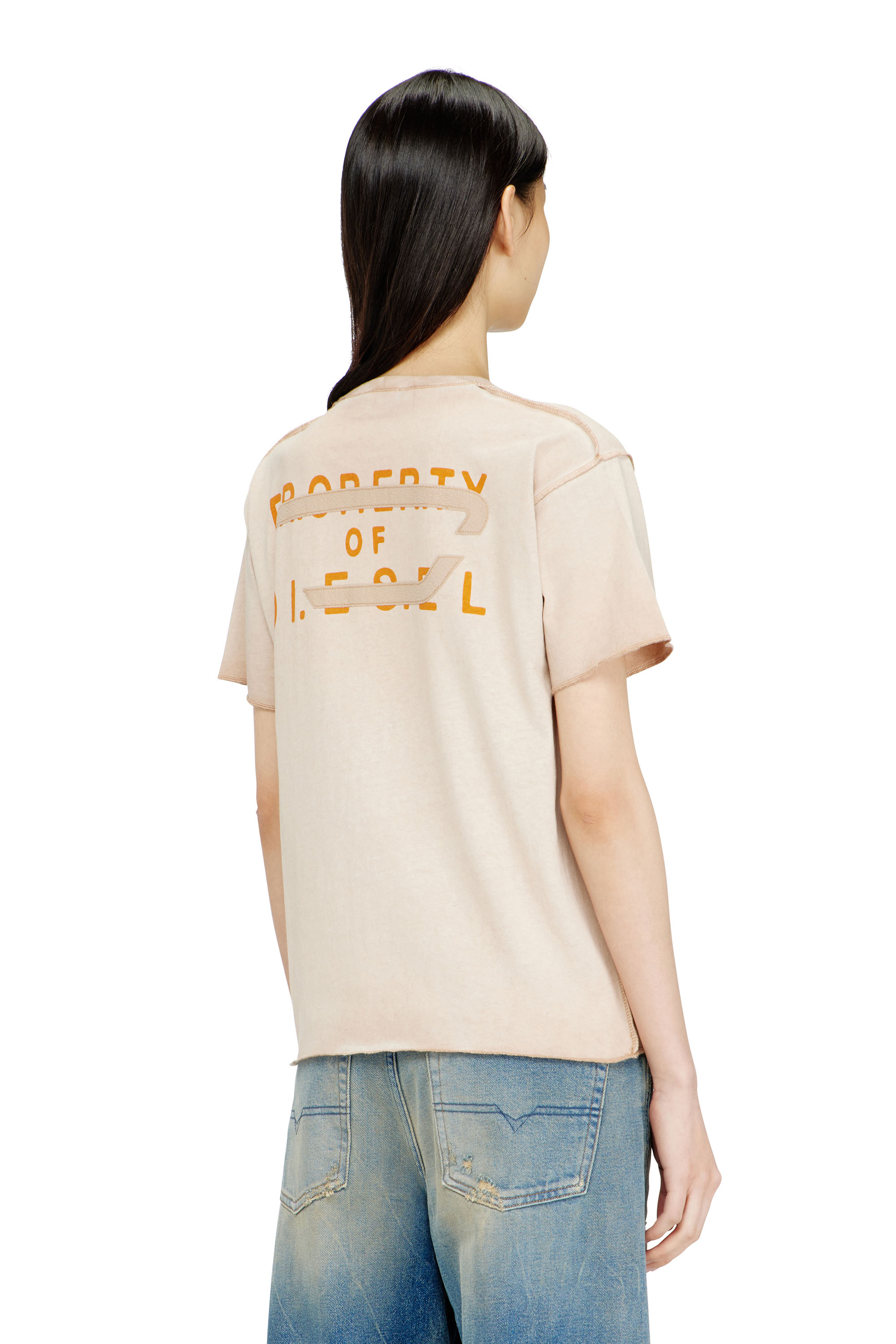 Diesel - T-ILY, Woman's Regular cotton T-shirt with D appliqu&eacute; in null - 4